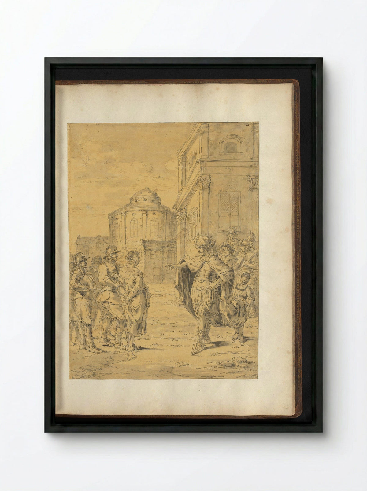 Timoclea Brought Before Alexander the Great - Leonaert Bramer - Framed Canvas Black