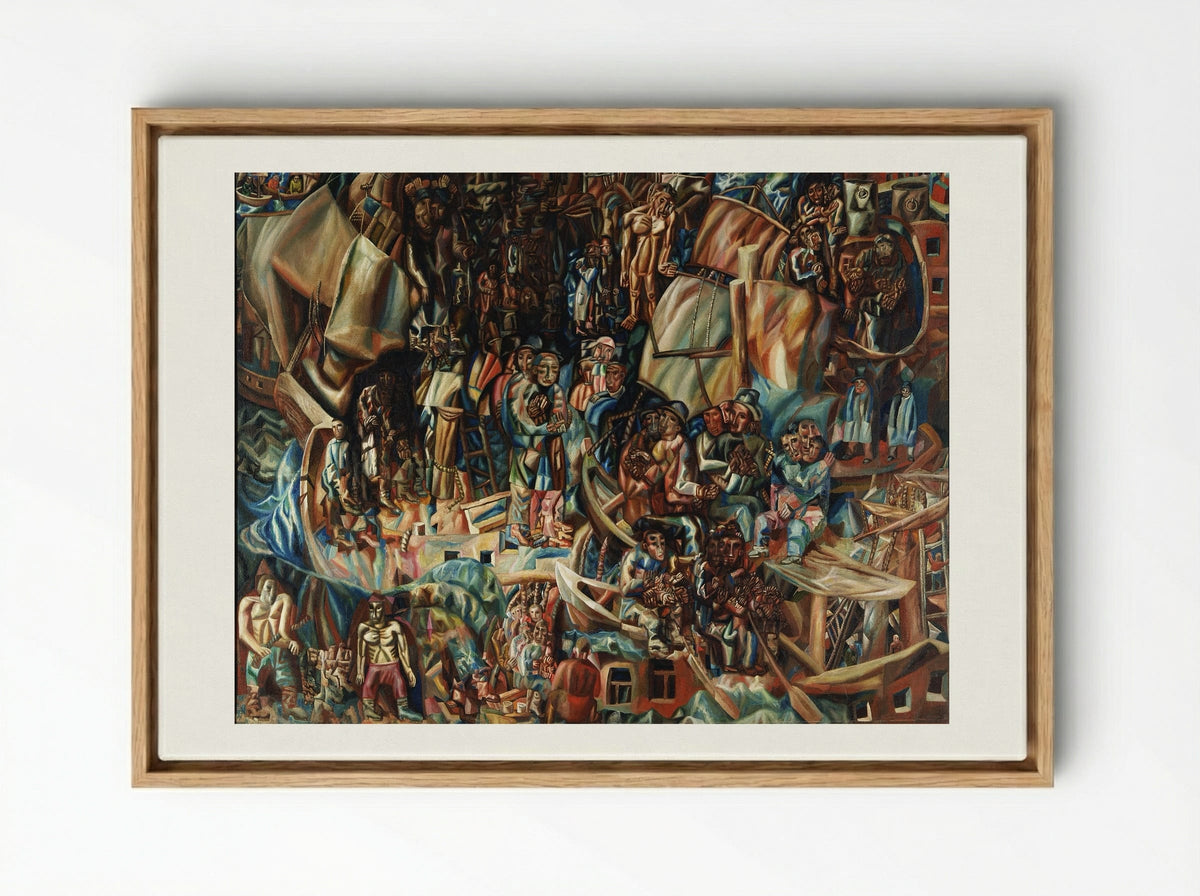 Ships - Pavel Filonov - Framed Canvas Wood