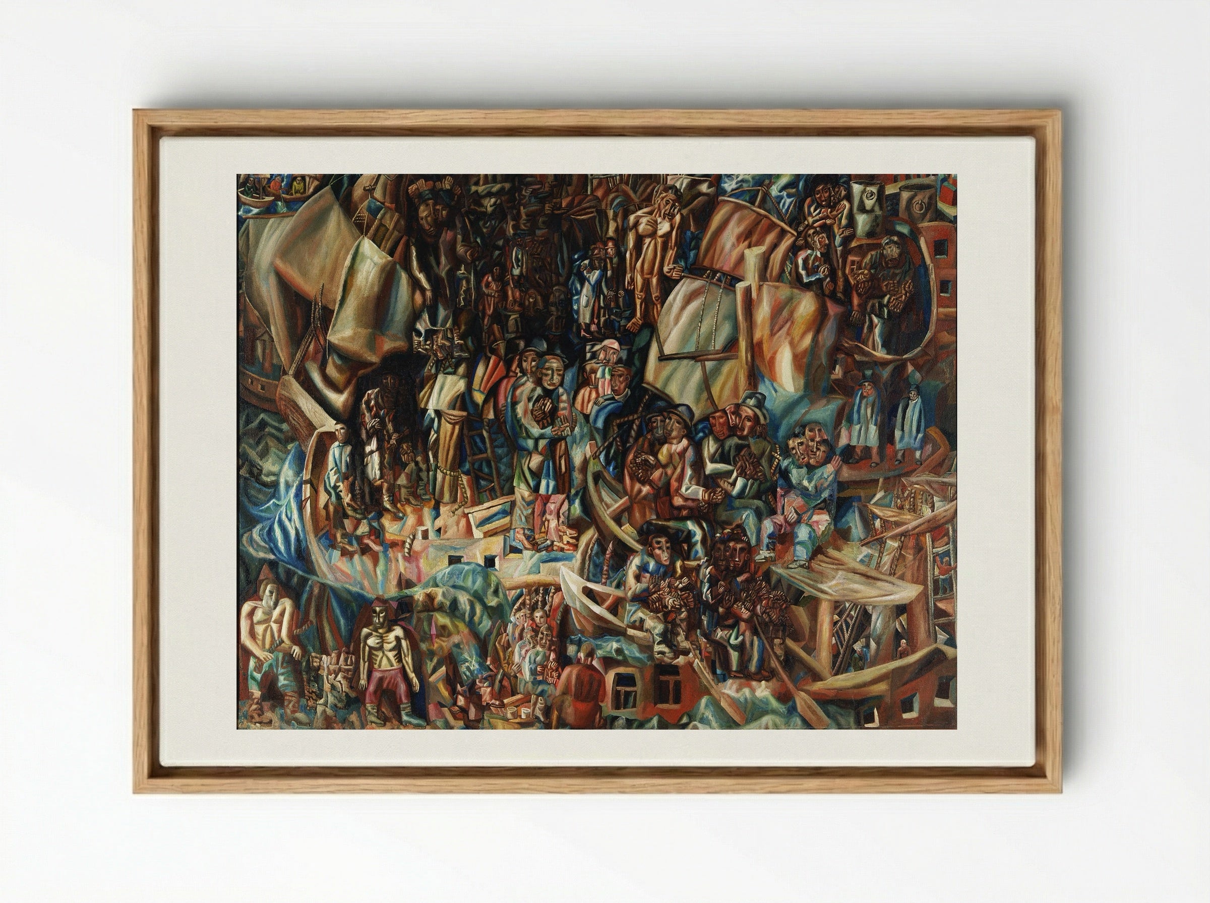 Ships - Pavel Filonov - Framed Canvas Wood