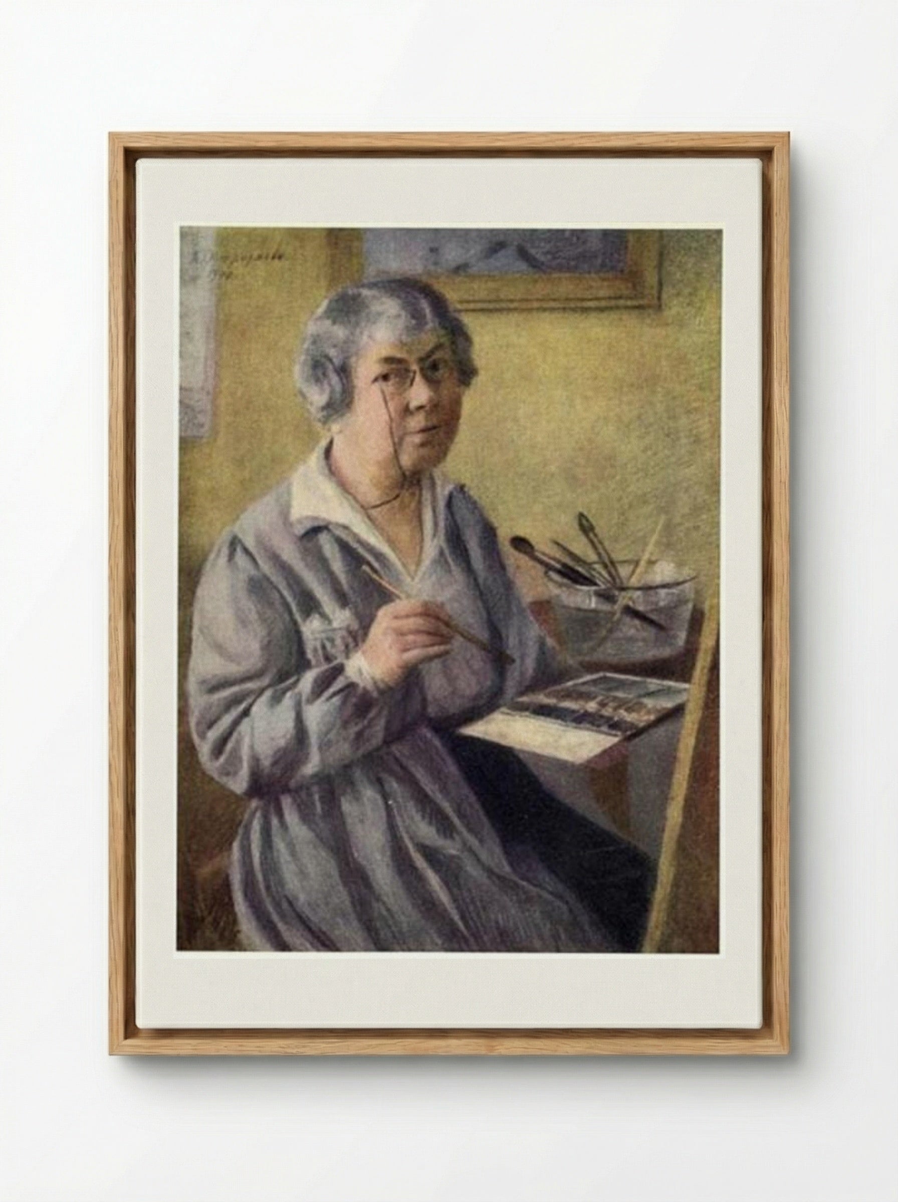 Self-portrait - Anna Ostroumova-Lebedeva - Framed Canvas Wood