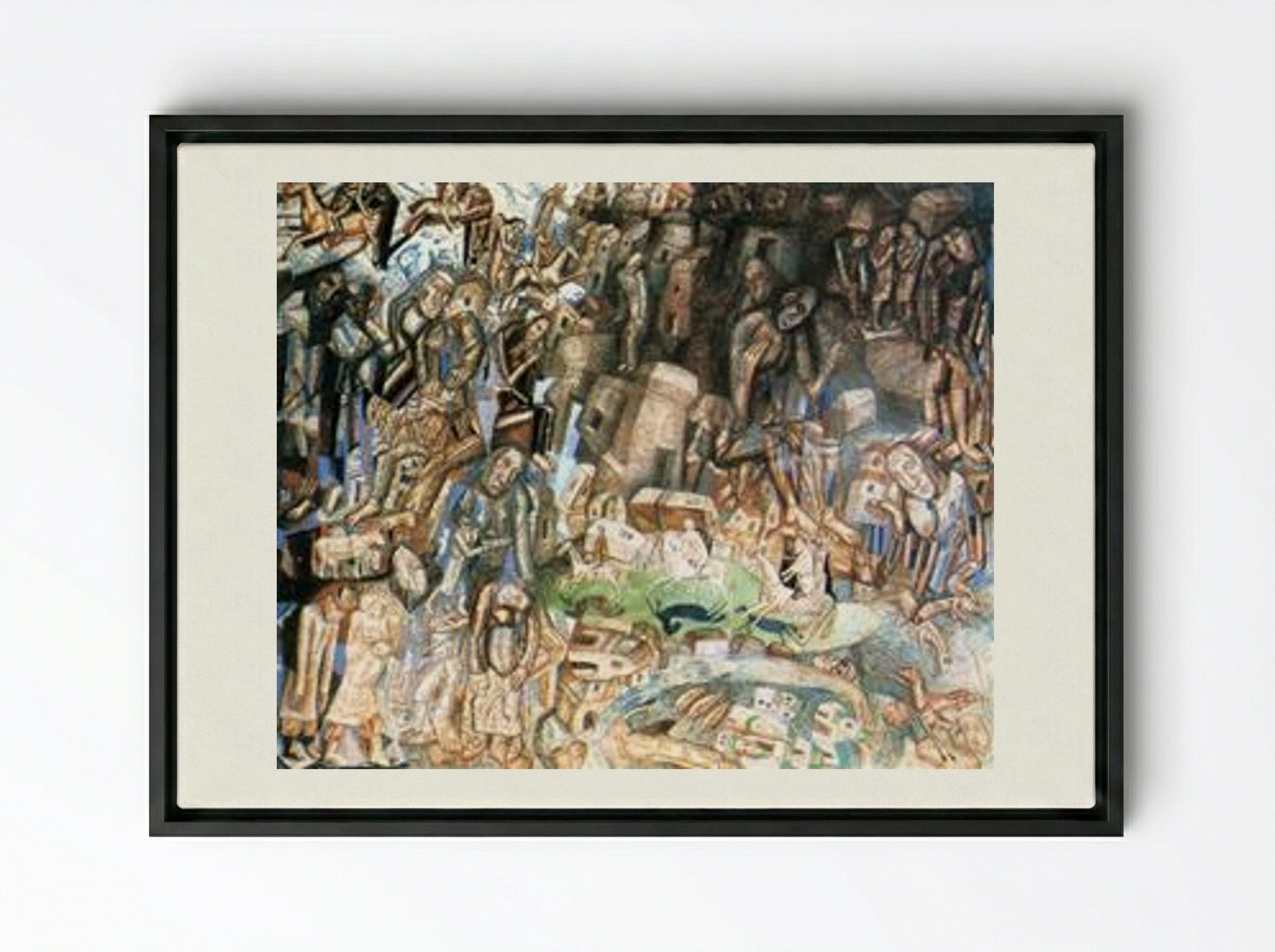 Untitled (The Riders) - Pavel Filonov - Framed Canvas Black