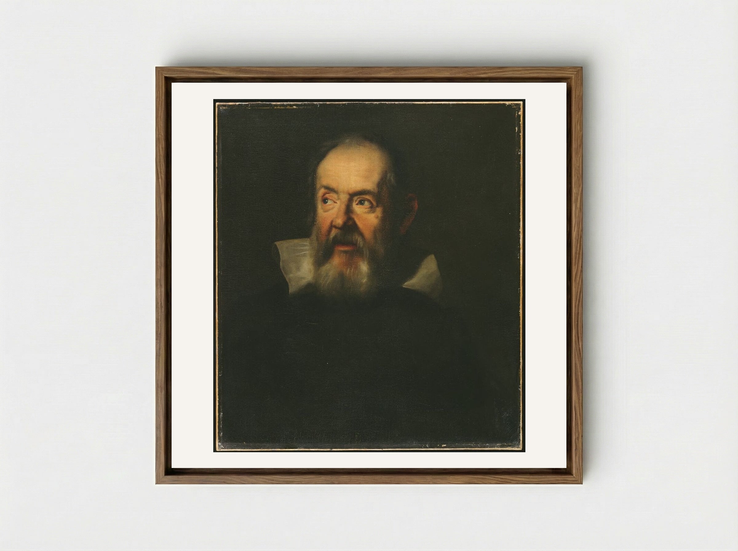 Portrait of Galileo Galilei - Unidentified Artist - Framed Canvas Wood