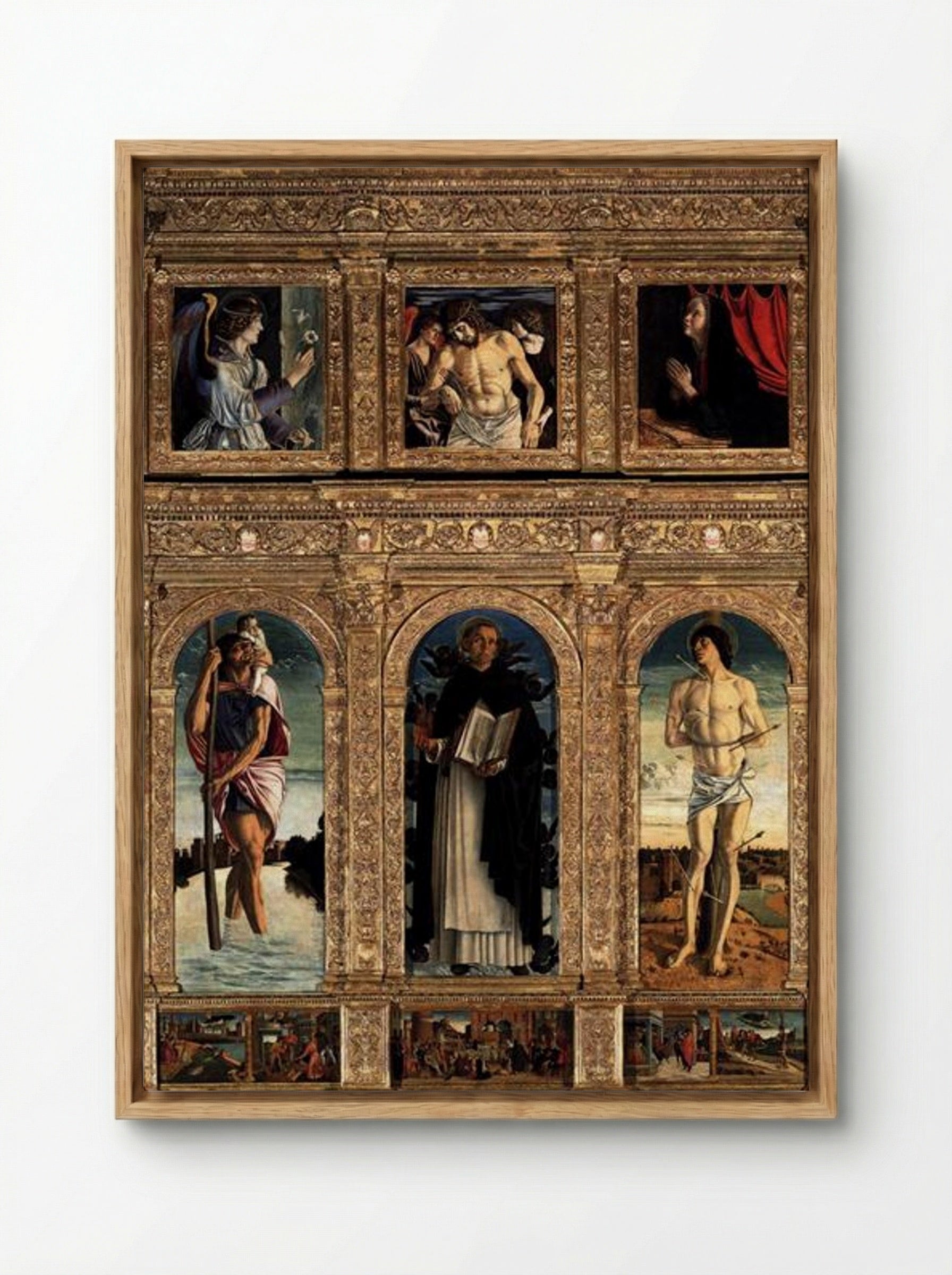 Polyptych of San Vincenzo Ferreri - Giovanni Bellini - Framed Canvas Wood