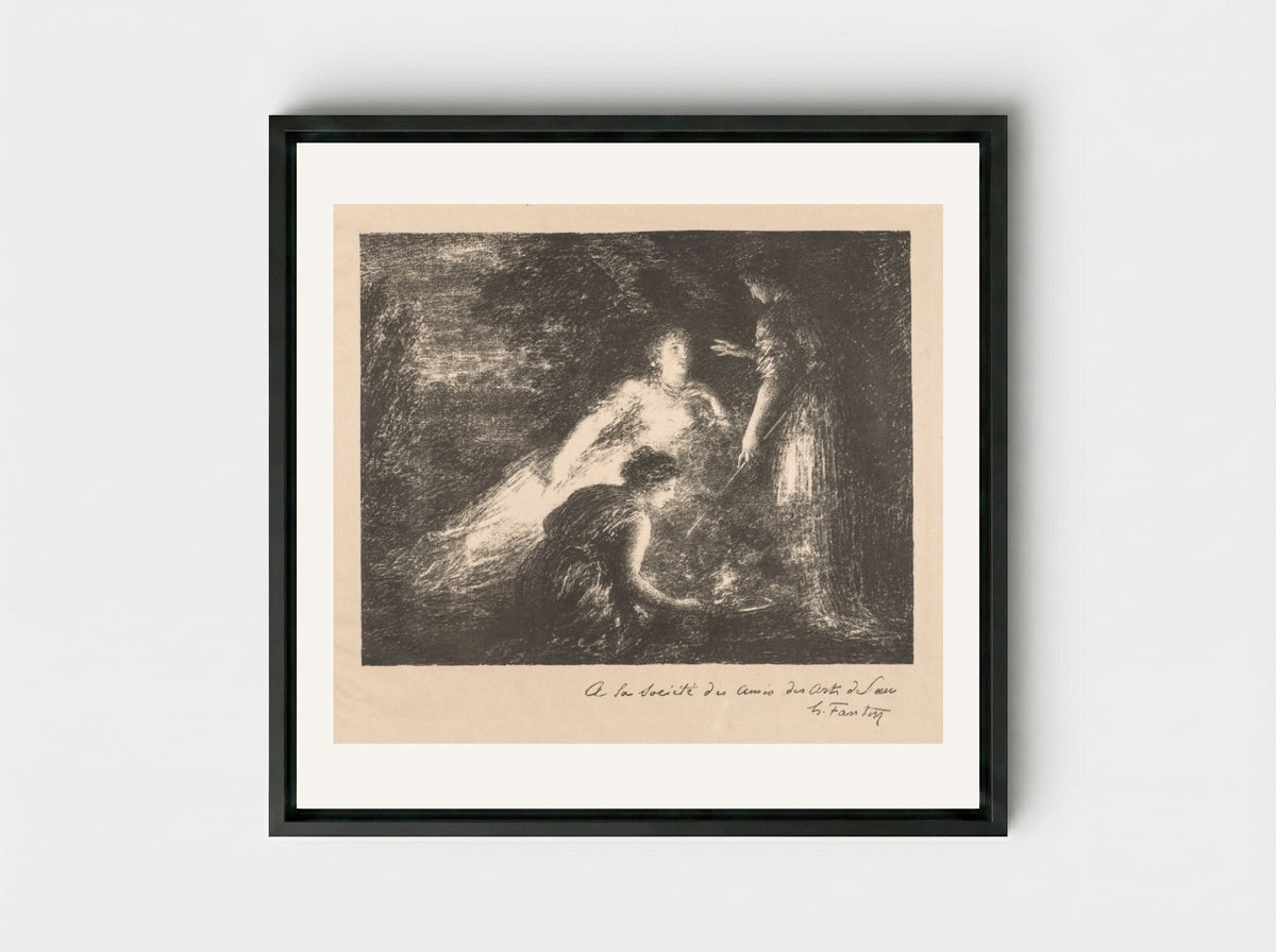 Witchcraft - Henri Fantin-Latour - Framed Canvas Black
