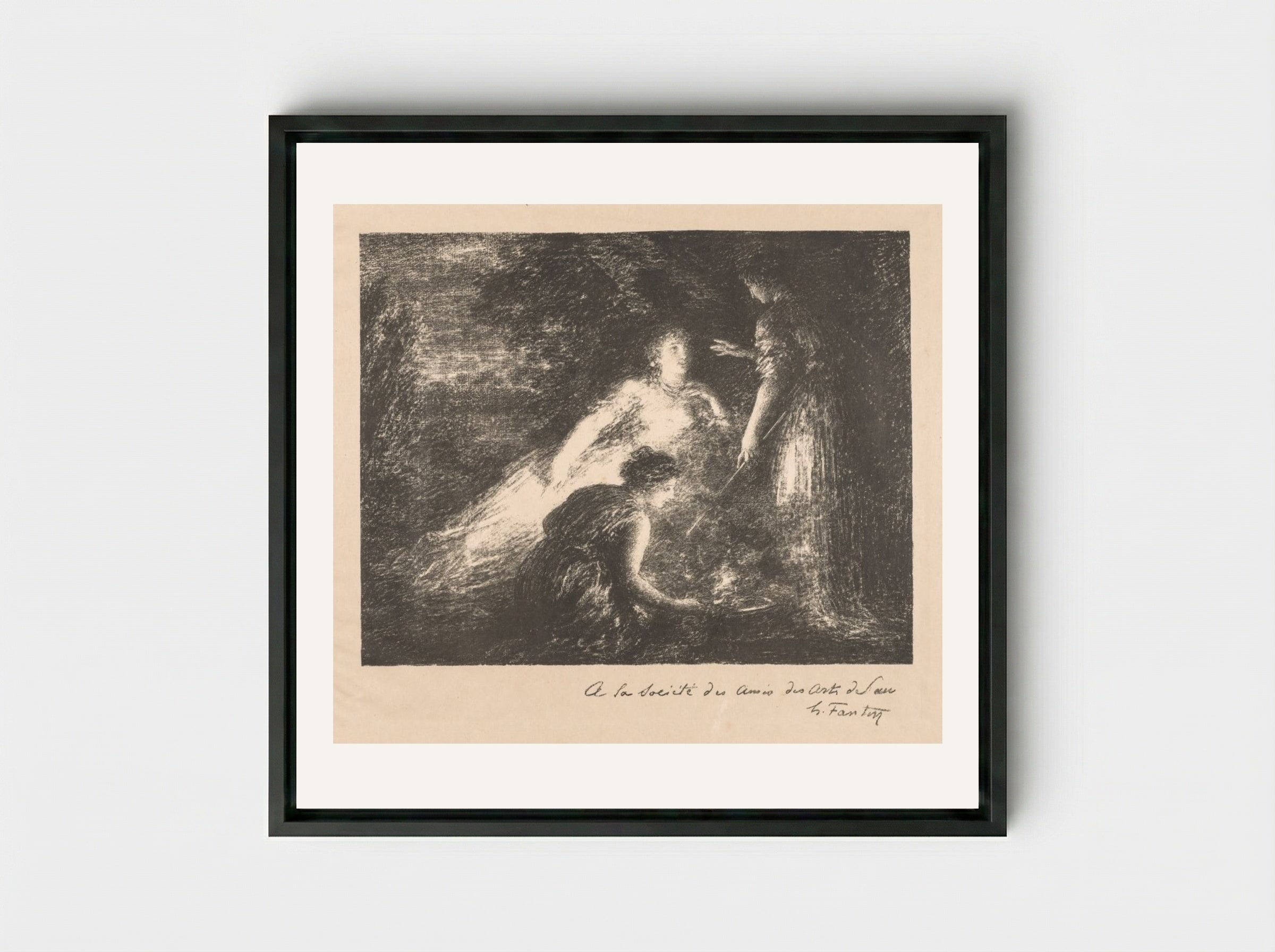 Witchcraft - Henri Fantin-Latour - Framed Canvas Black