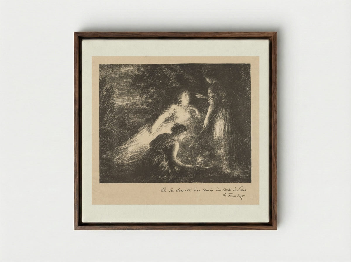 Witchcraft - Henri Fantin-Latour - Framed Canvas Dark Wood