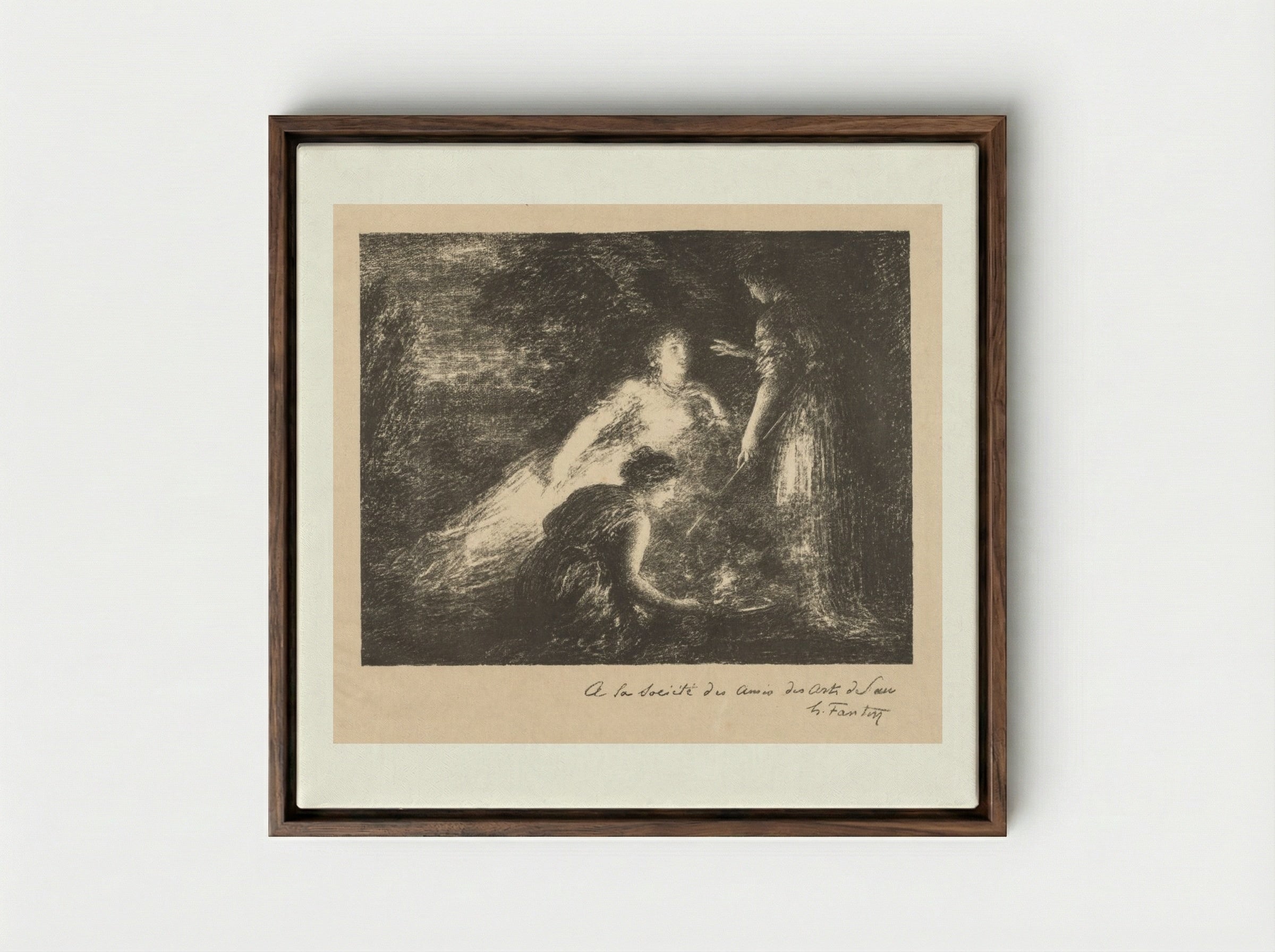 Witchcraft - Henri Fantin-Latour - Framed Canvas Dark Wood