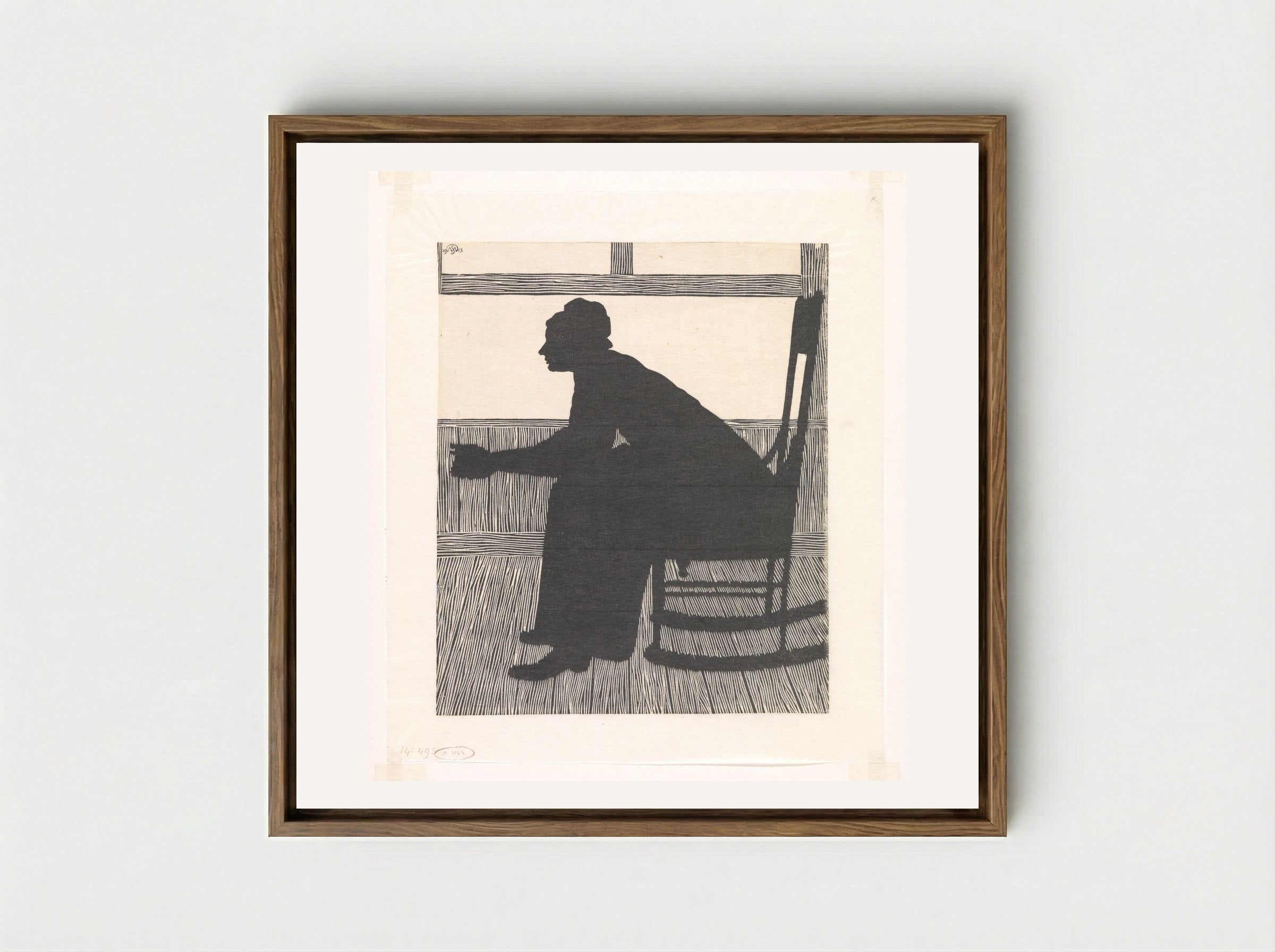 Silhouet (Vrouw in schommelstoel) - Samuel Jessurun de Mesquita - Framed Canvas Wood