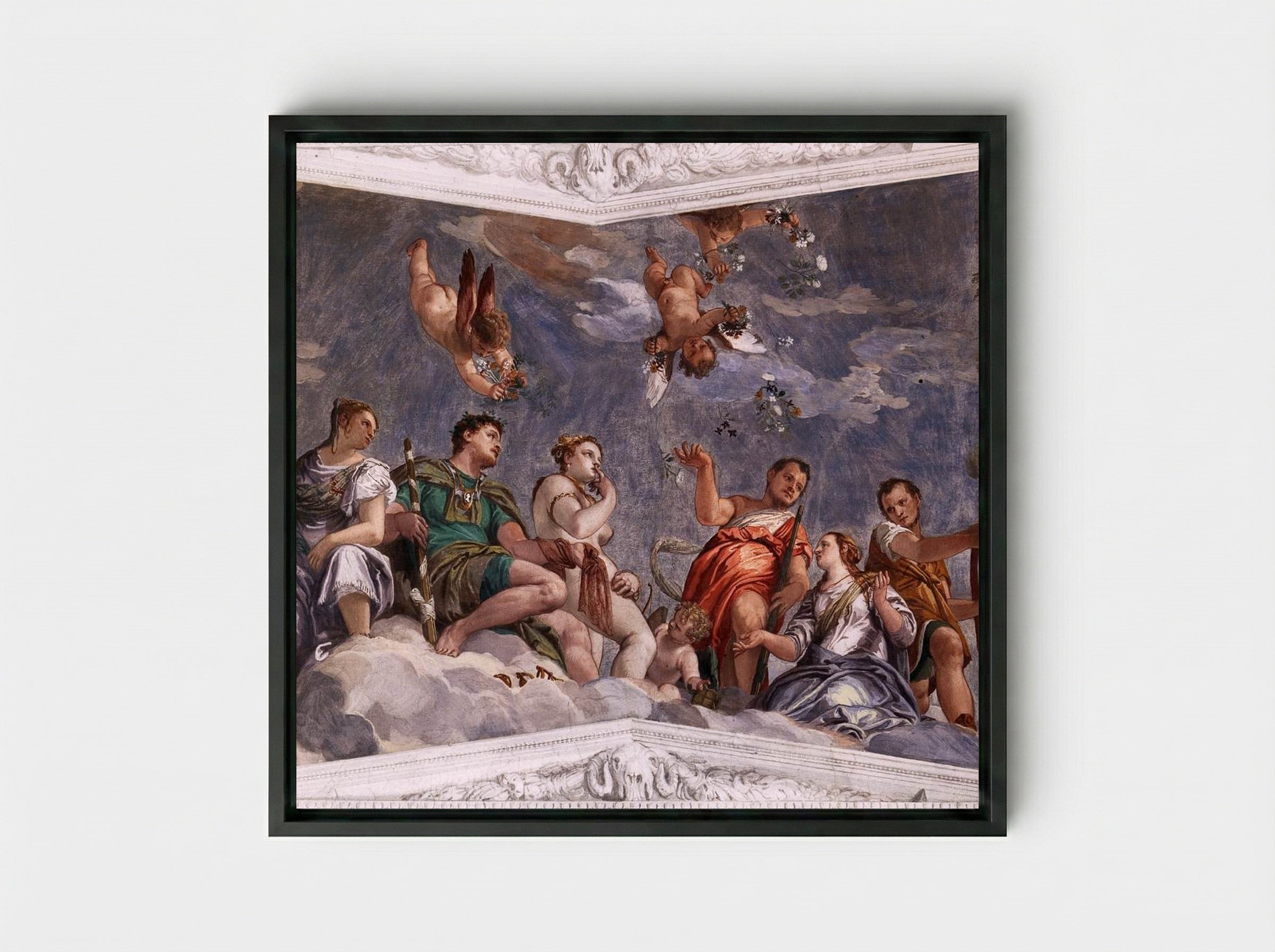 Hymen, Juno and Venus - Paolo Veronese - Framed Canvas Black