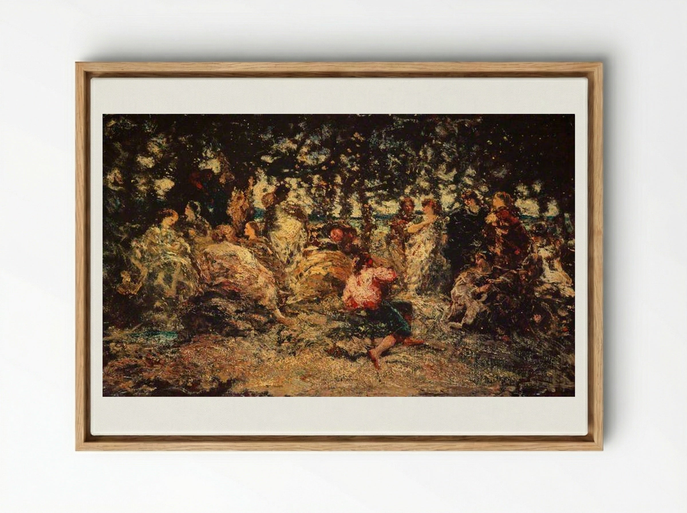 A Woodland Fête - Adolphe Monticelli - Framed Canvas Wood