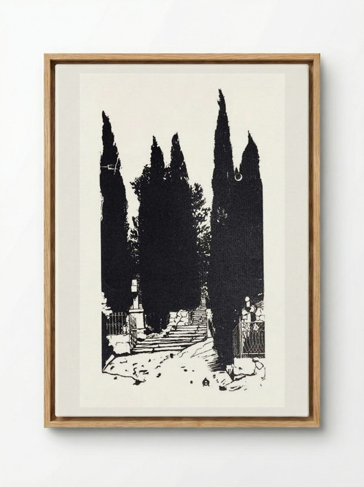 Cypress Trees - Anna Ostroumova-Lebedeva - Framed Canvas Wood