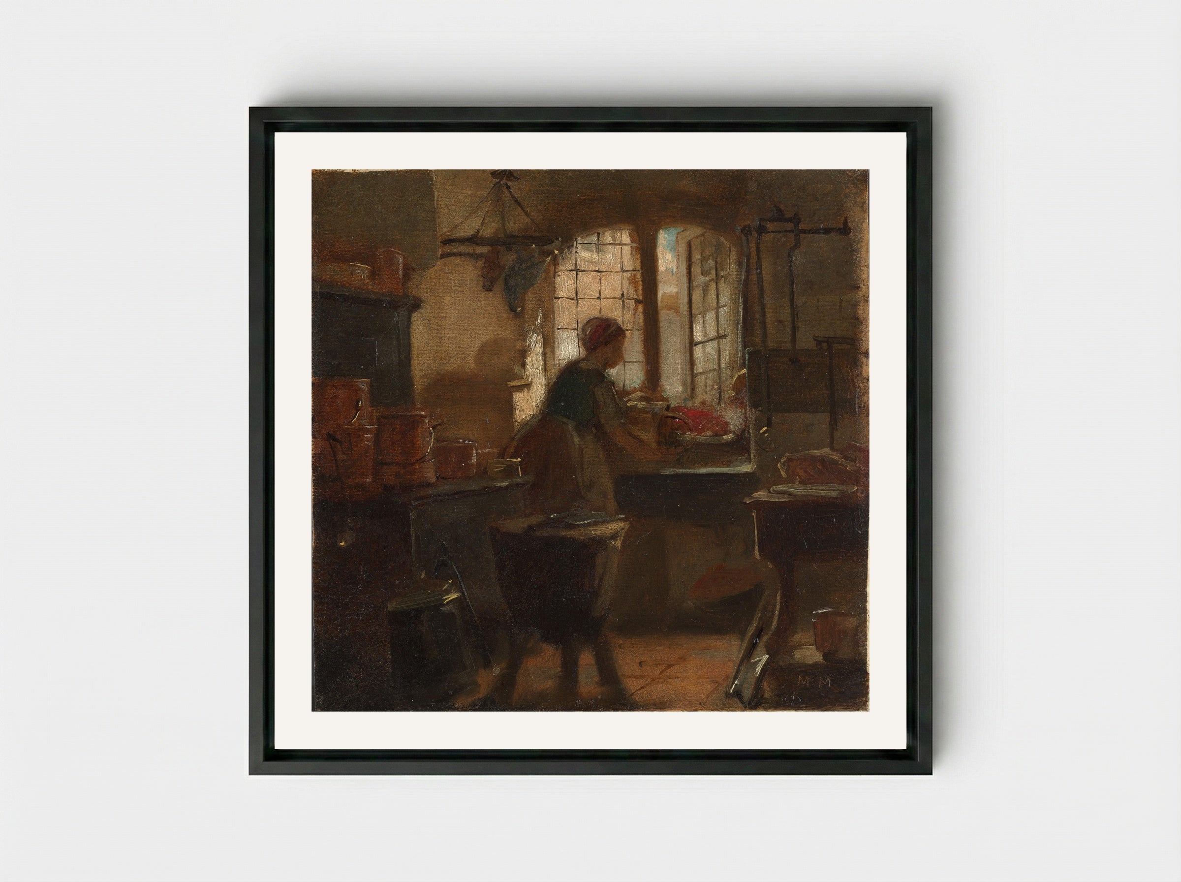 Kitchen - Matthijs Maris - Framed Canvas Black