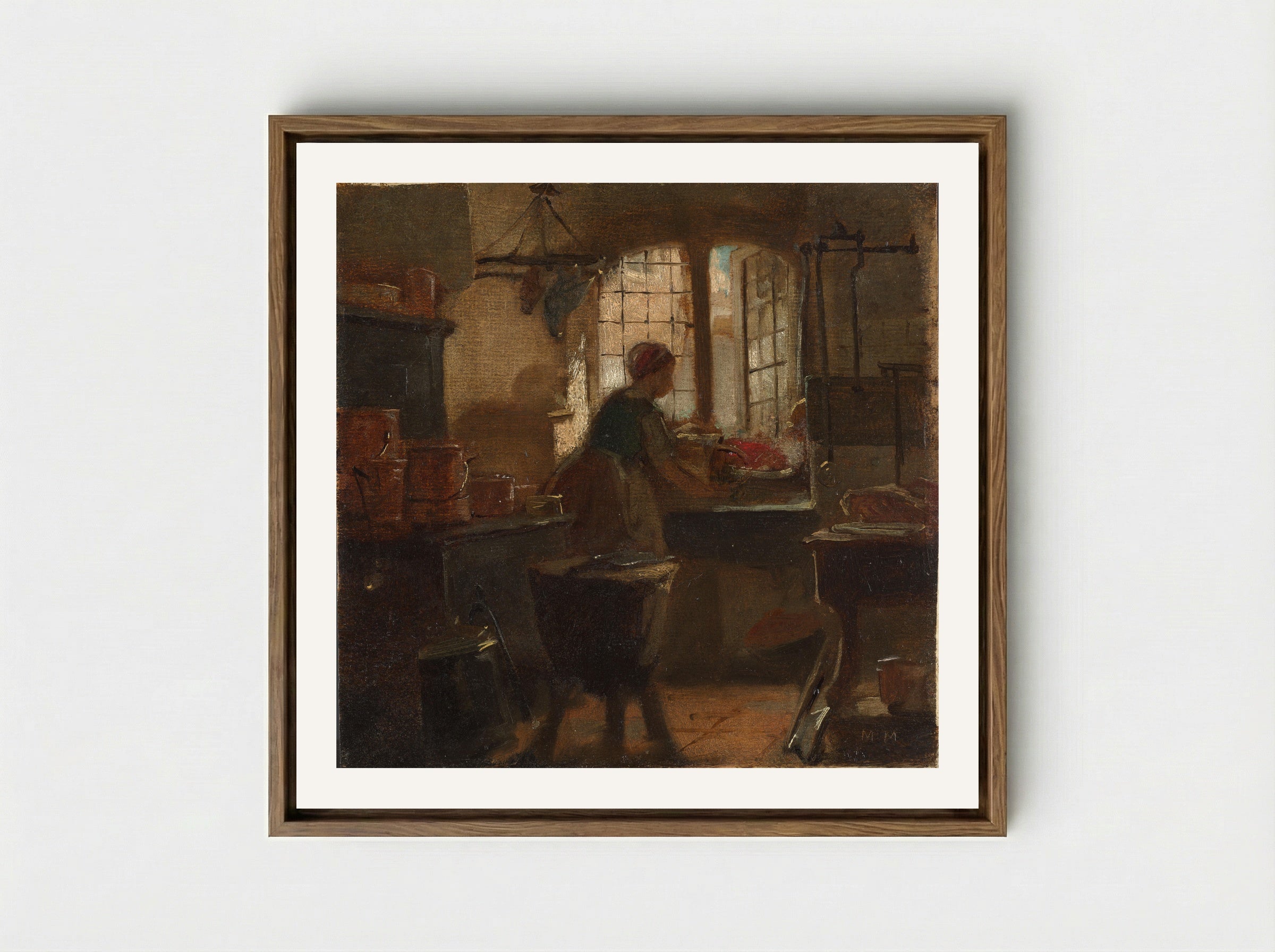 Kitchen - Matthijs Maris - Framed Canvas Wood