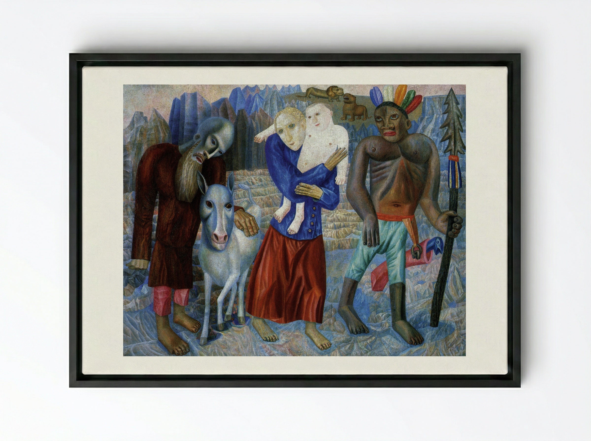 Flight to Egypt - Pavel Filonov - Framed Canvas Black
