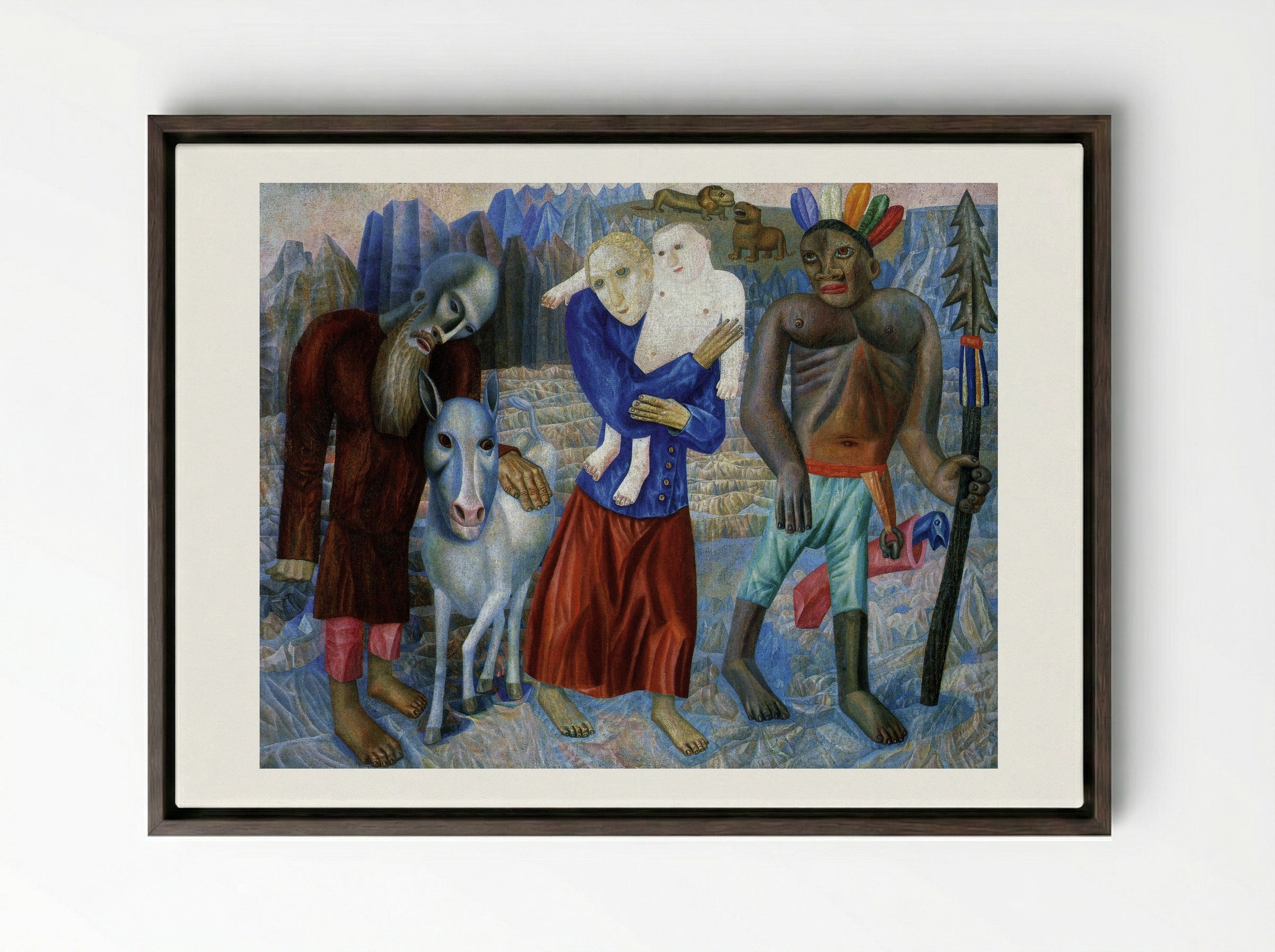 Flight to Egypt - Pavel Filonov - Framed Canvas Dark Wood