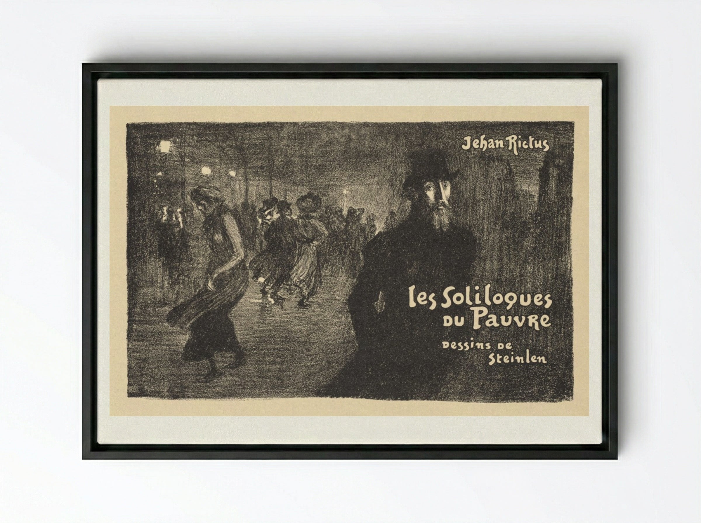 Les Soliloques du Pauvre - Théophile Alexandre Steinlen - Framed Canvas Black