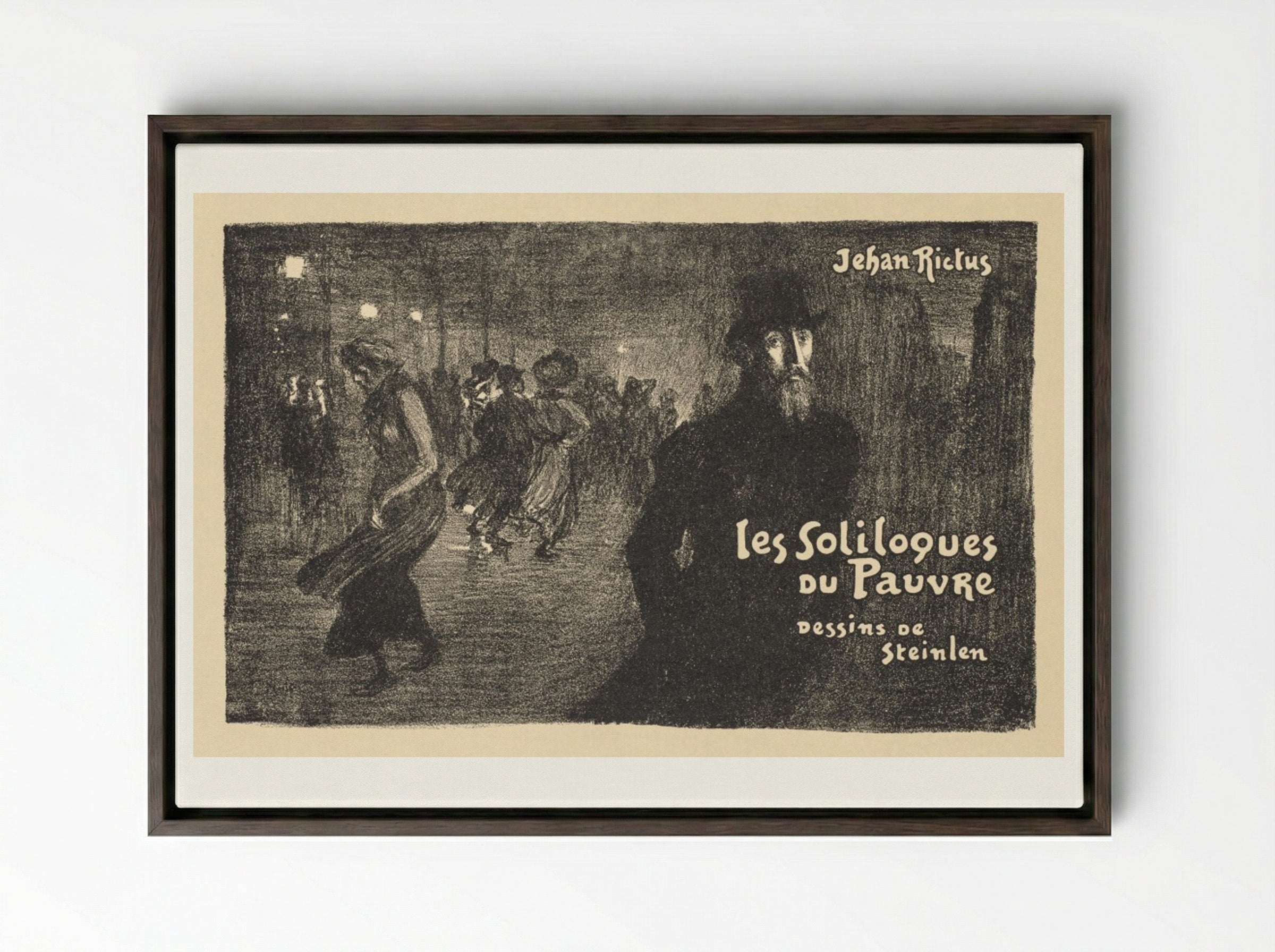 Les Soliloques du Pauvre - Théophile Alexandre Steinlen - Framed Canvas Dark Wood