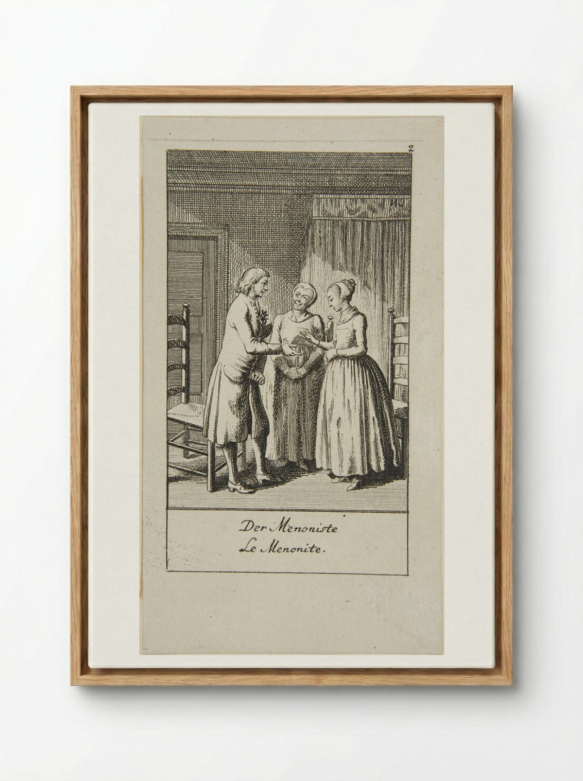 Illustration for Wedding Proposals: The Mennonite - Daniel Nikolaus Chodowiecki - Framed Canvas Wood