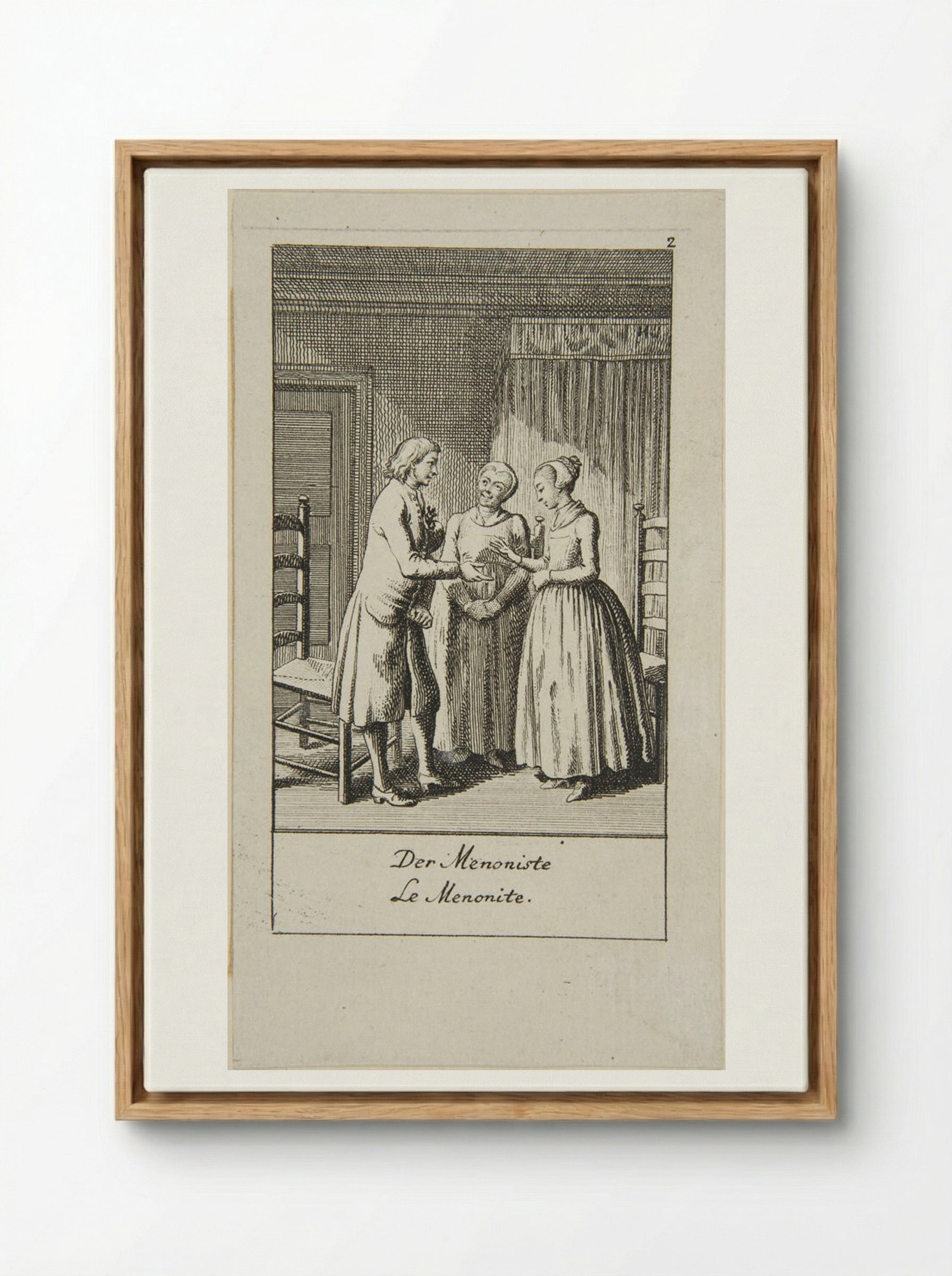 Illustration for Wedding Proposals: The Mennonite - Daniel Nikolaus Chodowiecki - Framed Canvas Wood
