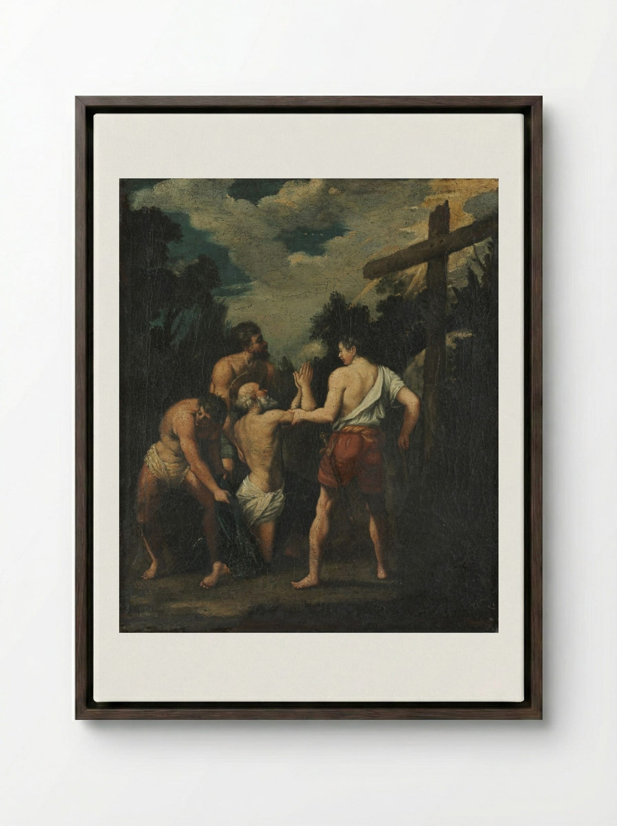 Martyrdom of Saint Andrew - Guido Reni - Framed Canvas Dark Wood