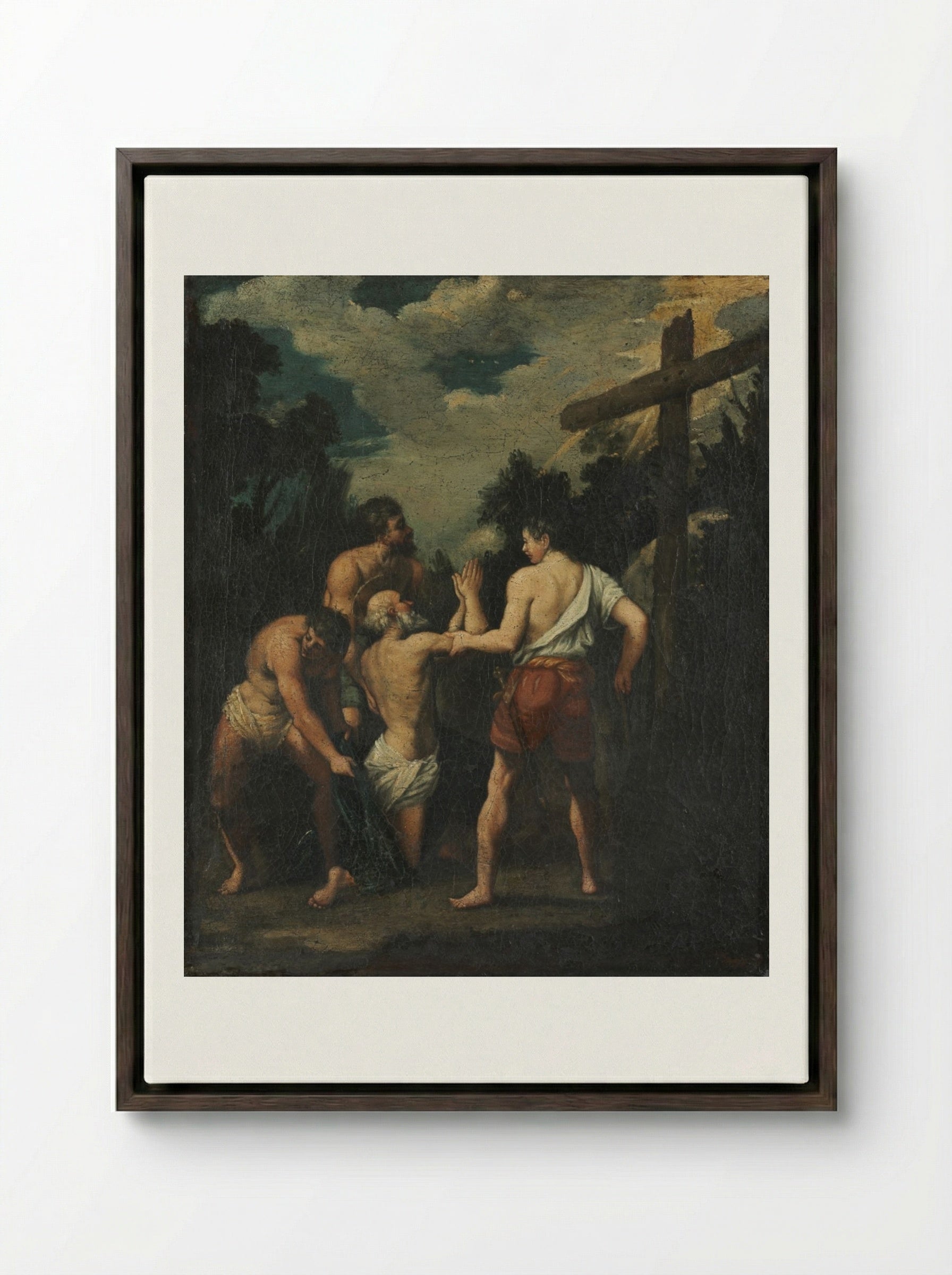 Martyrdom of Saint Andrew - Guido Reni - Framed Canvas Dark Wood
