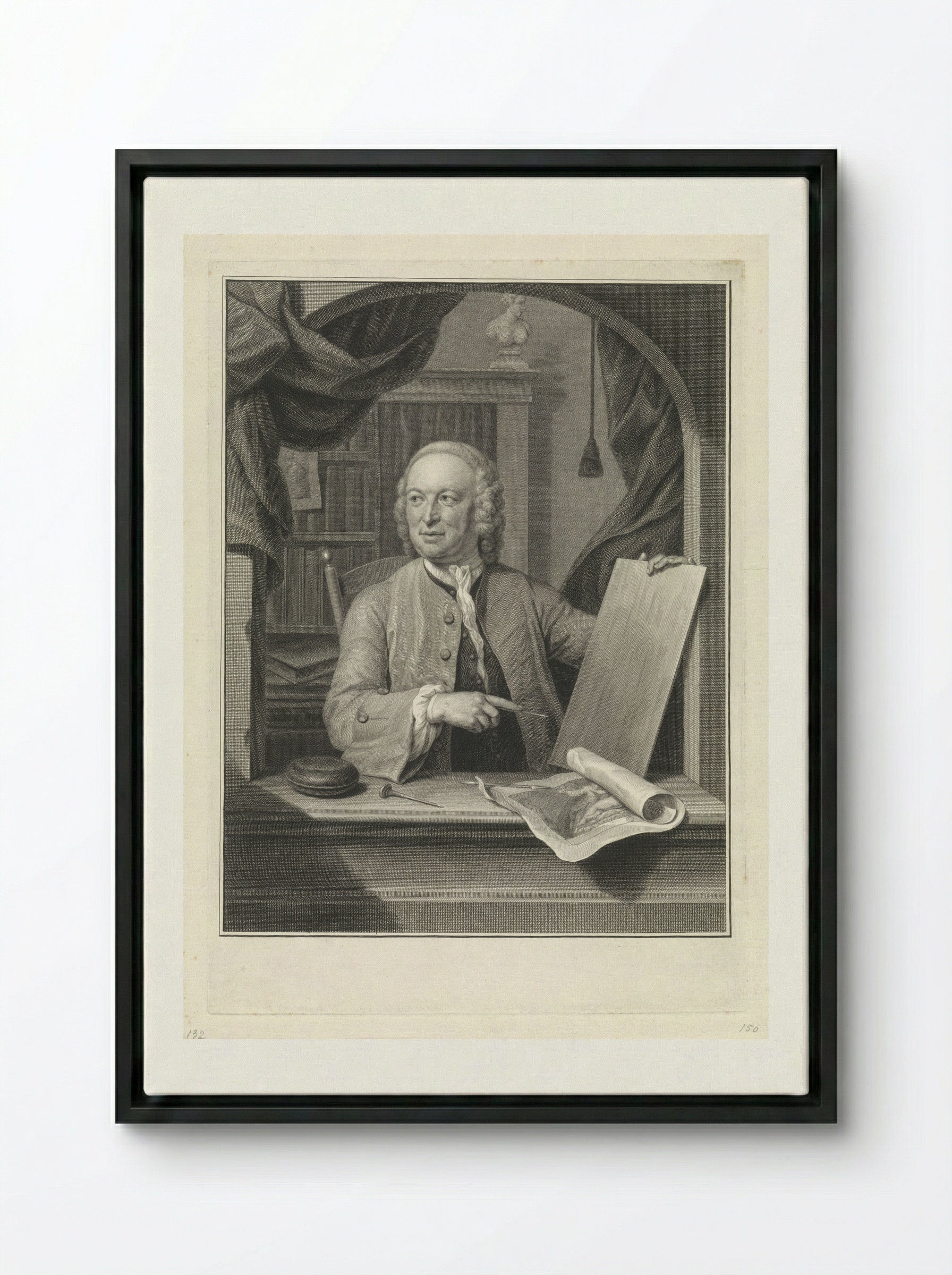 Portret van Maurits, prins van Oranje - Pieter Tanjé - Framed Canvas Black