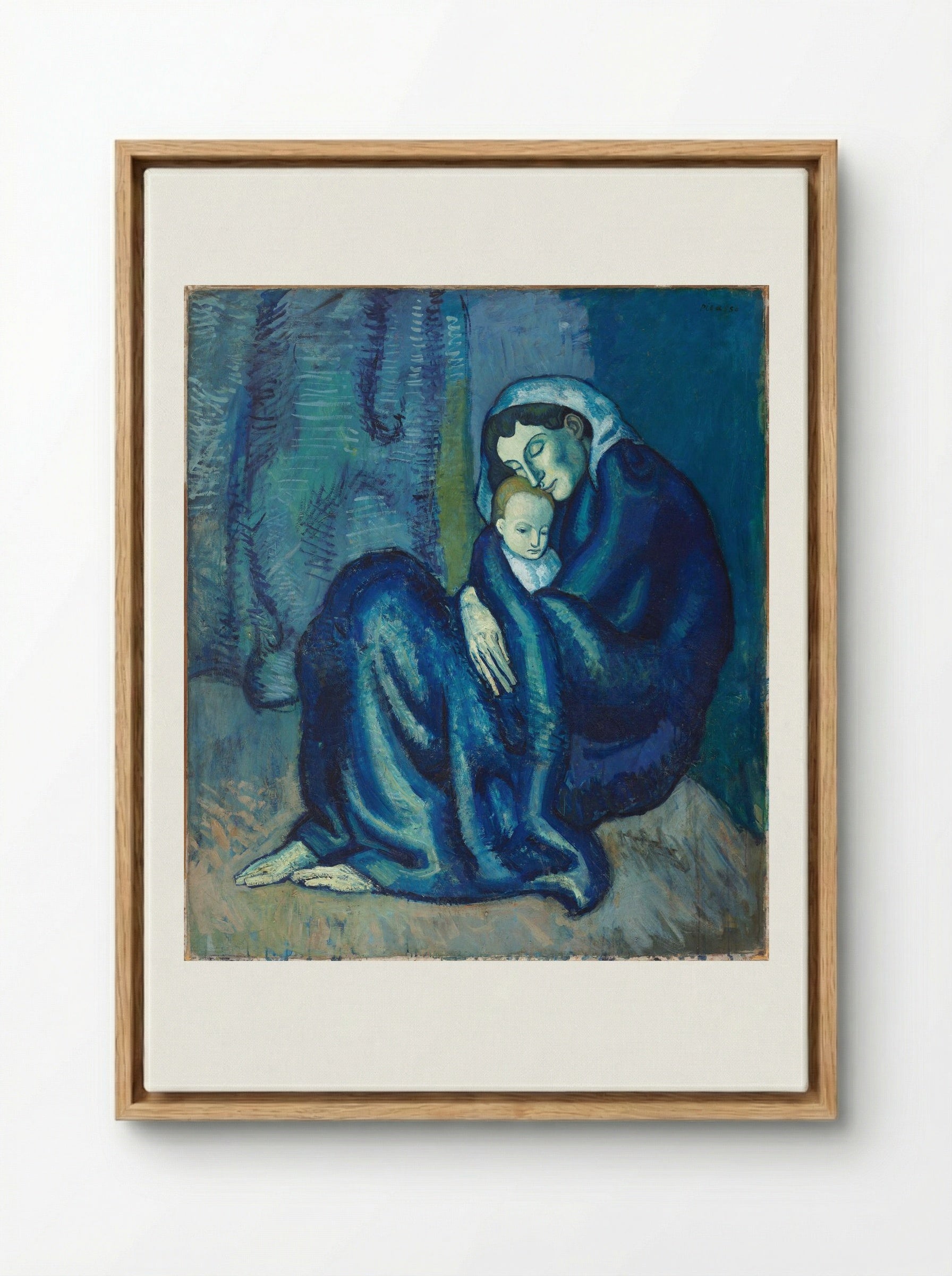 Mother and Child - Pablo Picasso - Framed Canvas Wood