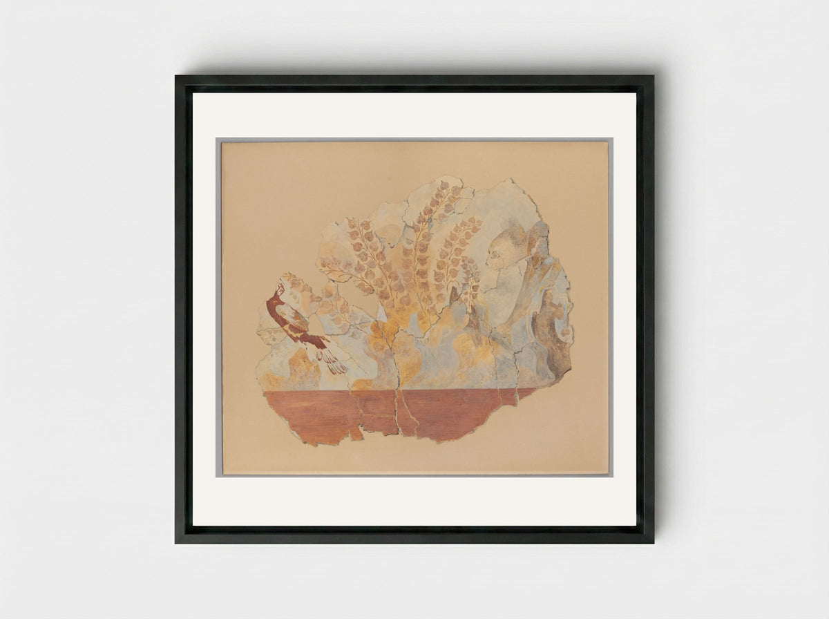 Cat Hunting a Pheasant - Fine Art Print - Framed Canvas Black