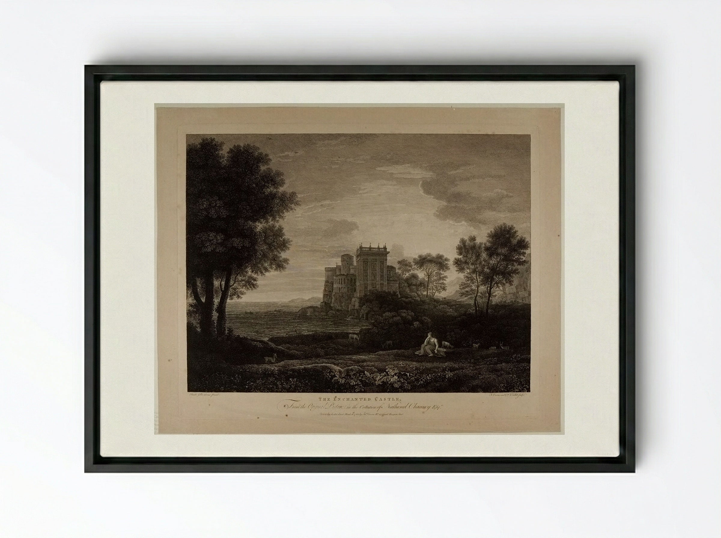 The Enchanted Castle - François Vivares - Framed Canvas Black