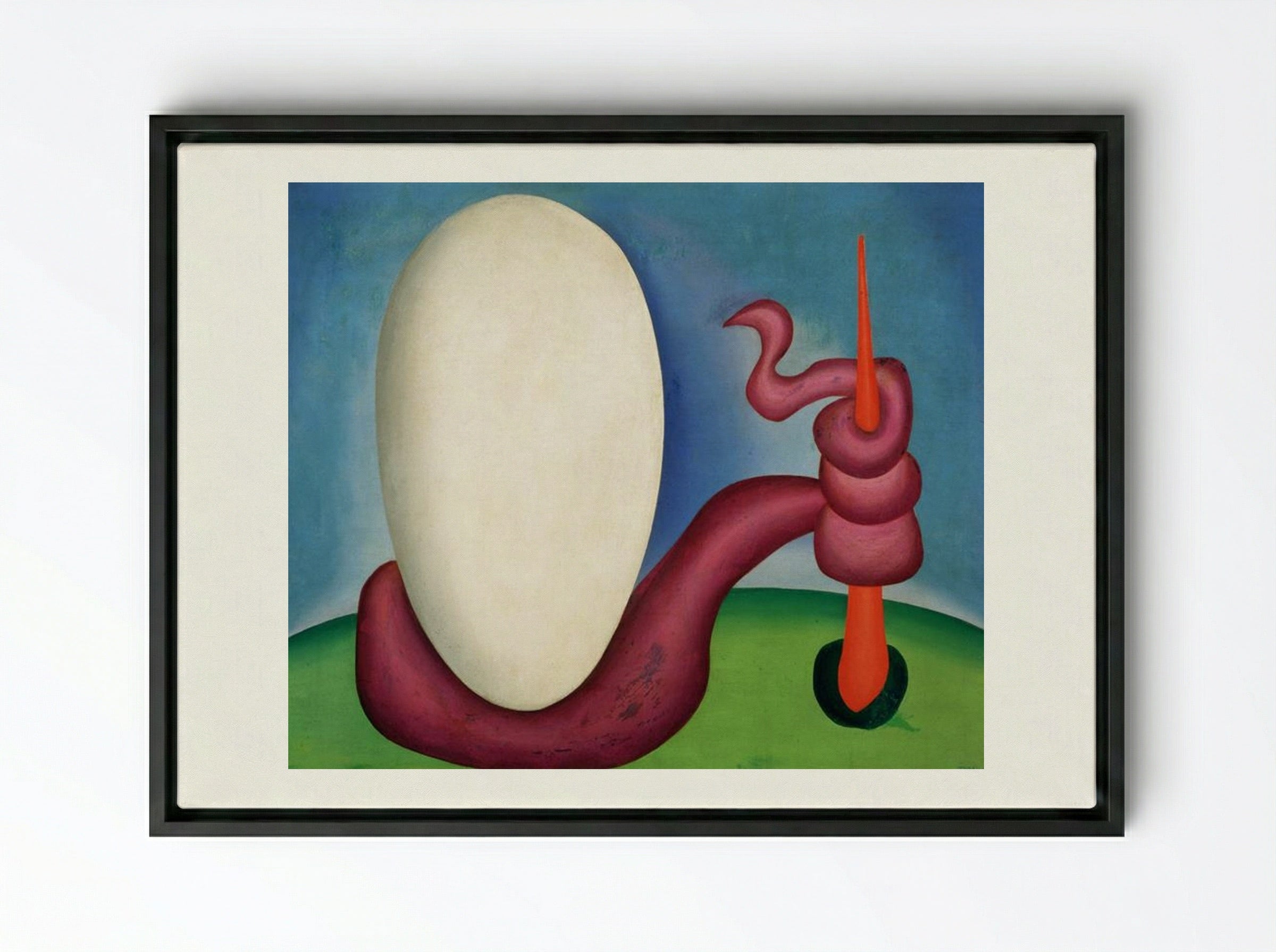 The Egg - Tarsila do Amaral - Framed Canvas Black