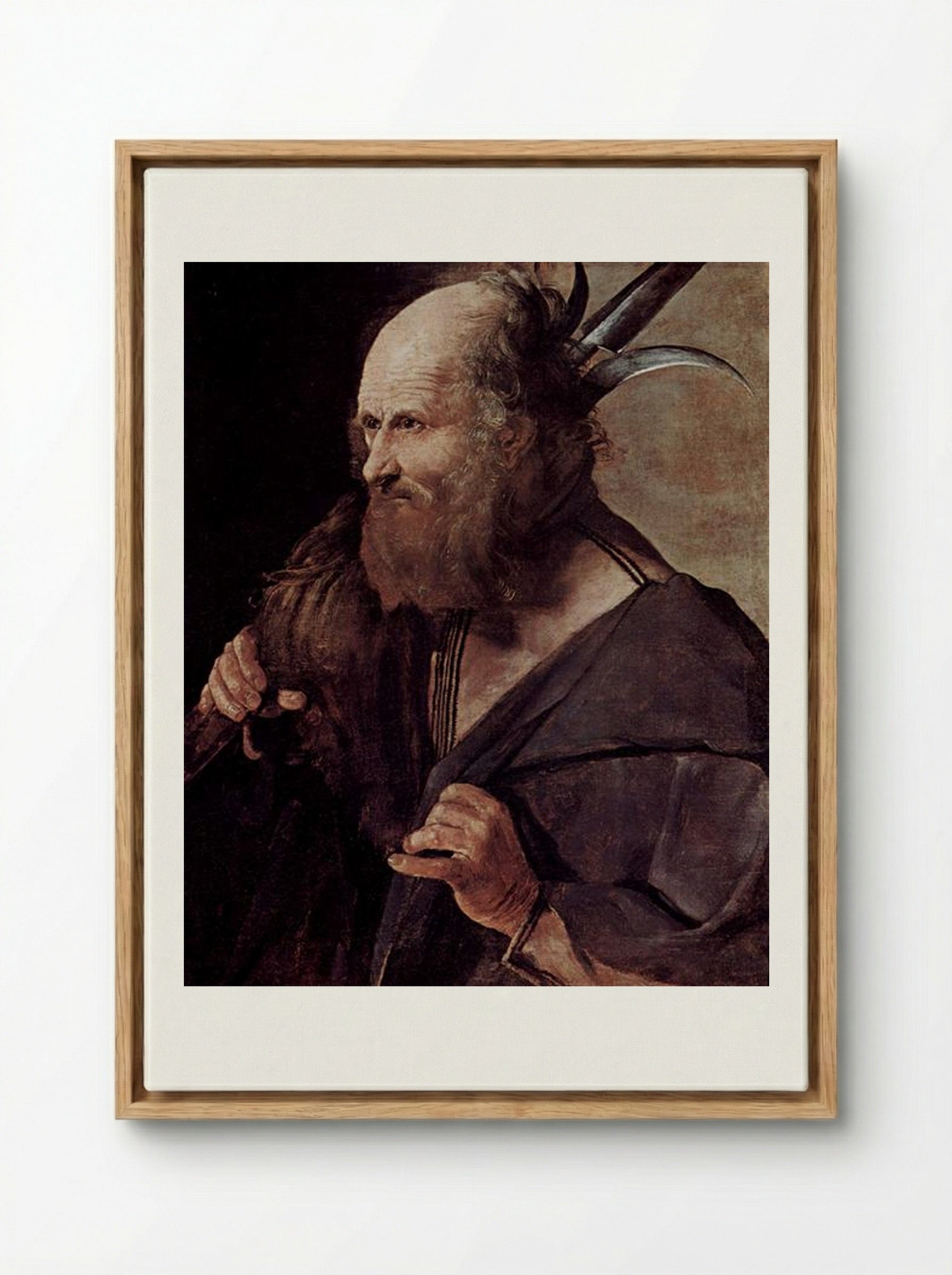 St. Jude Thaddeus - Georges de la Tour - Framed Canvas Wood