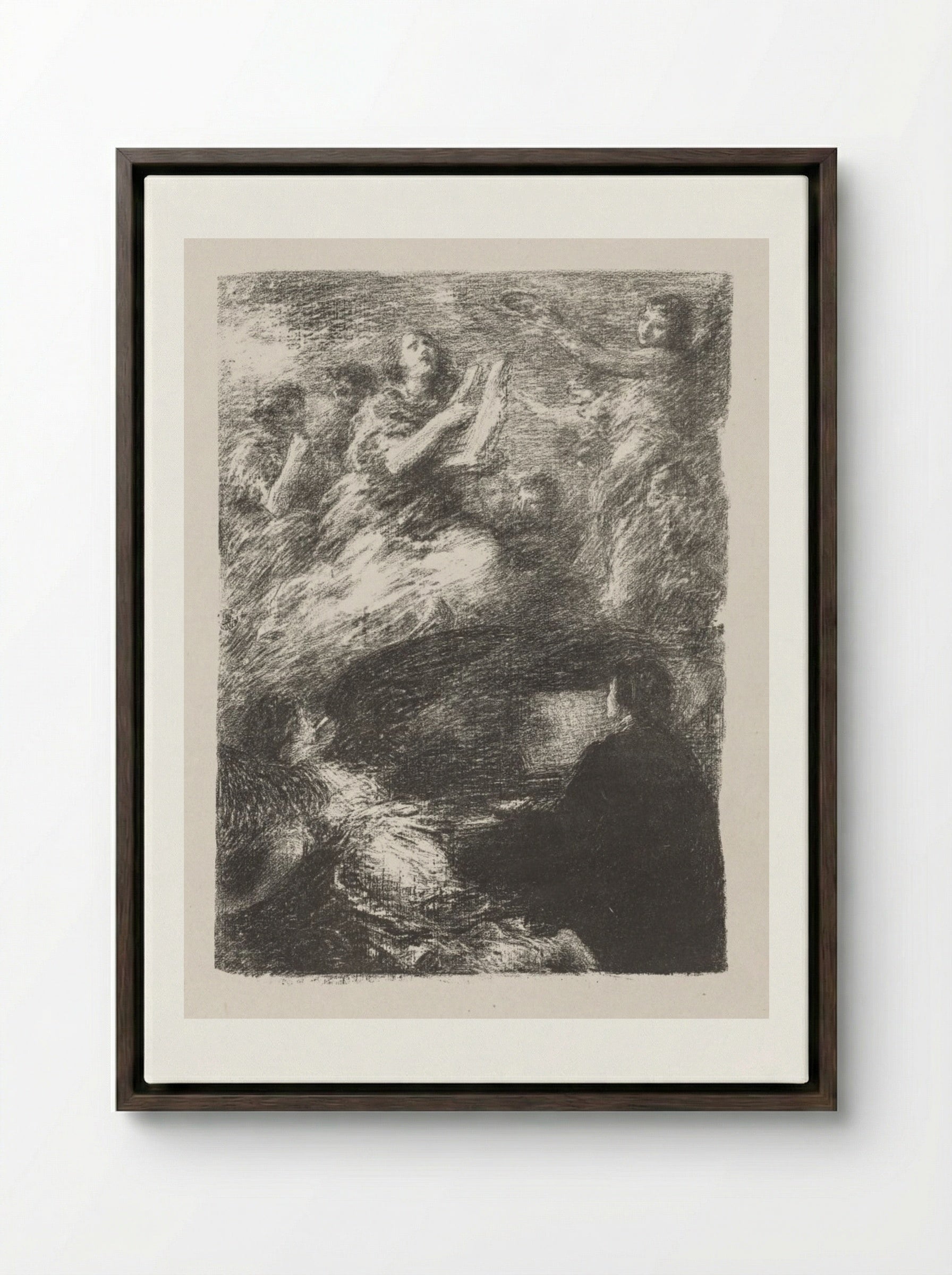 Last Theme of Robert Schumann - Henri Fantin-Latour - Framed Canvas Dark Wood