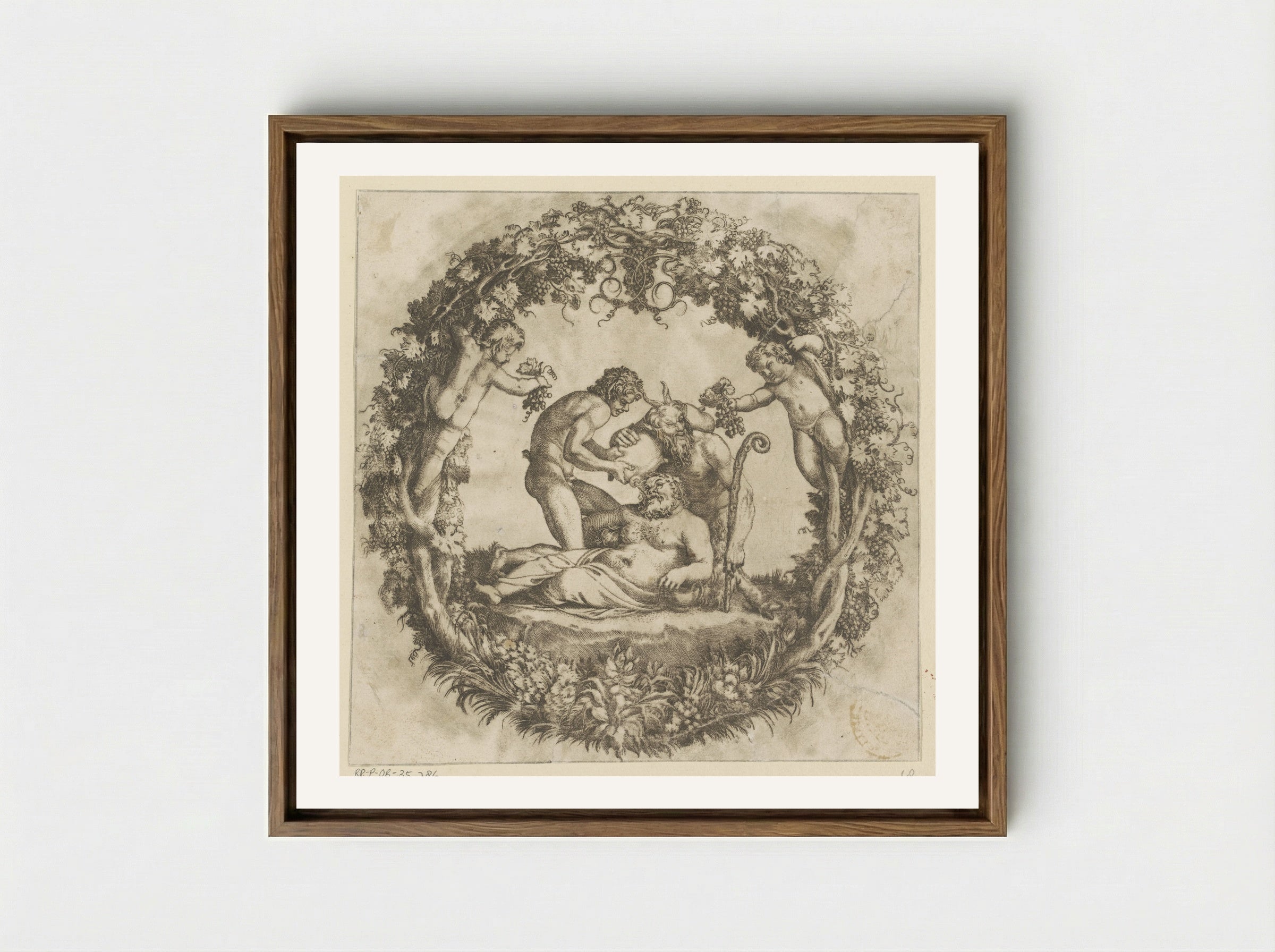 Drunken Silenus - Annibale Carracci - Framed Canvas Wood