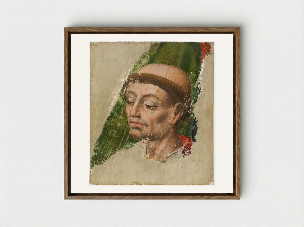 Head of a Monk - Fine Art Print - Framed Canvas Wood