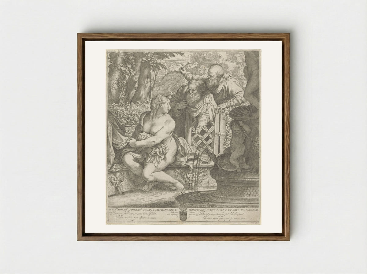 Susanna and the Elders - Annibale Carracci - Framed Canvas Wood