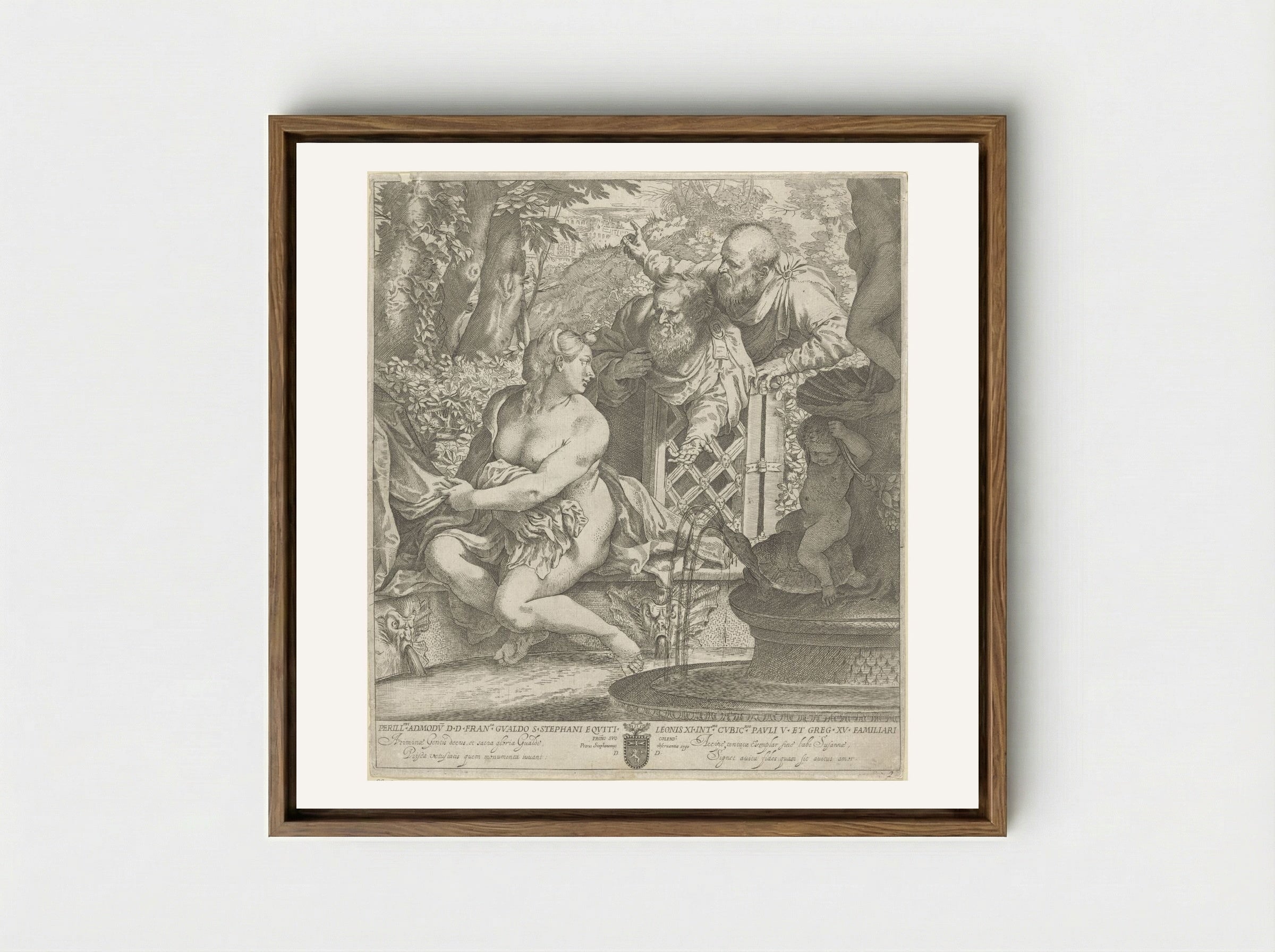 Susanna and the Elders - Annibale Carracci - Framed Canvas Wood