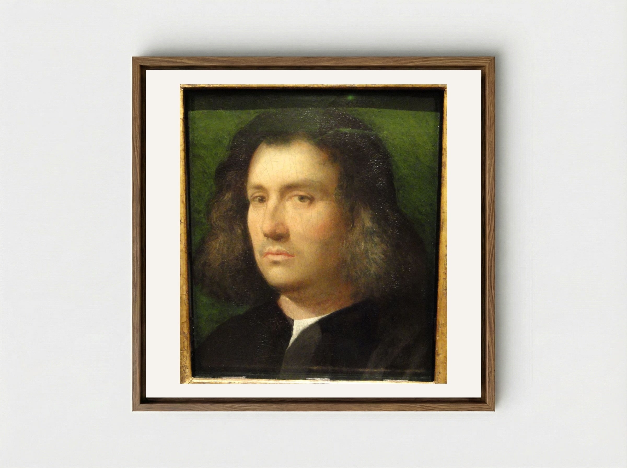 Portrait of a Man (Terris Portrait) - Giorgione - Framed Canvas Wood