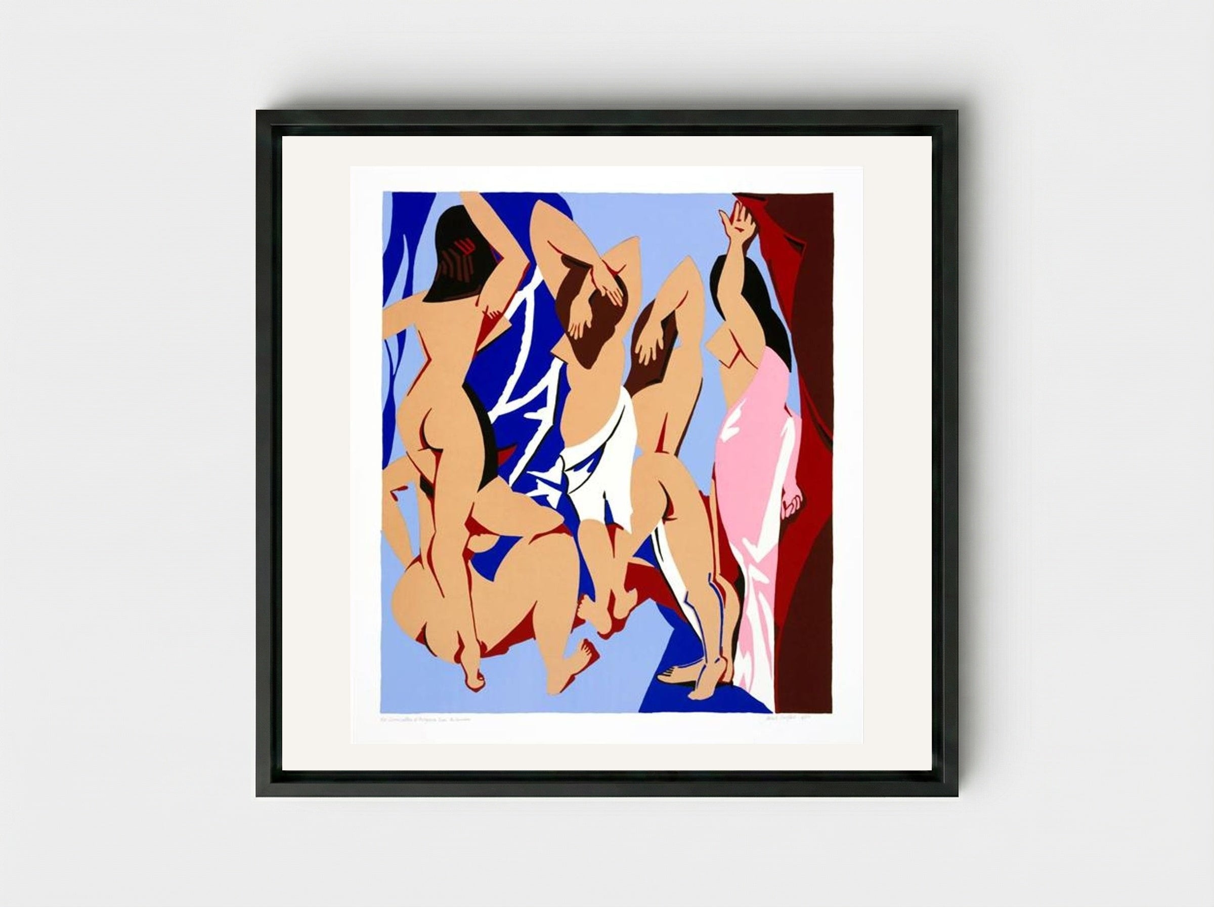 Les Demoiselles d'Avignon vues de derrière - Patrick Caulfield - Framed Canvas Black