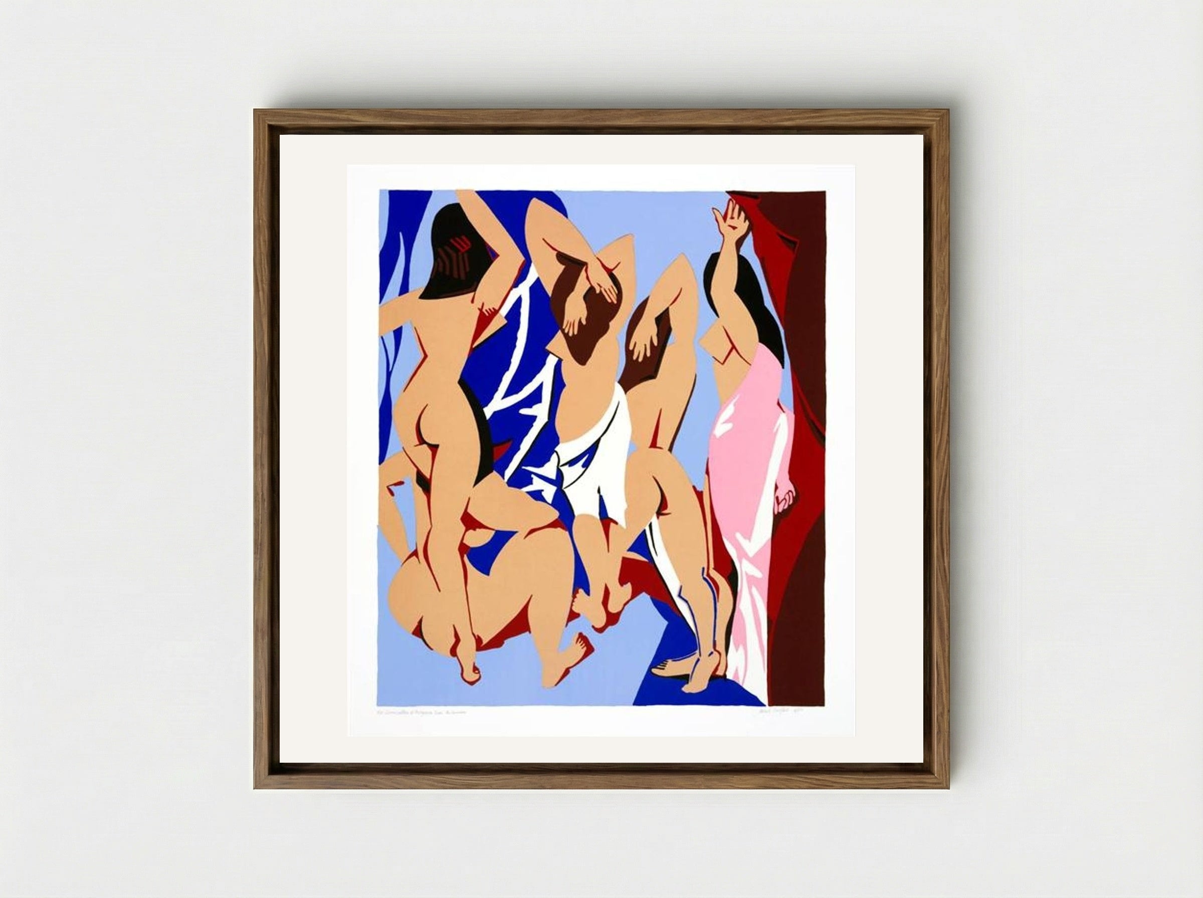 Les Demoiselles d'Avignon vues de derrière - Patrick Caulfield - Framed Canvas Wood