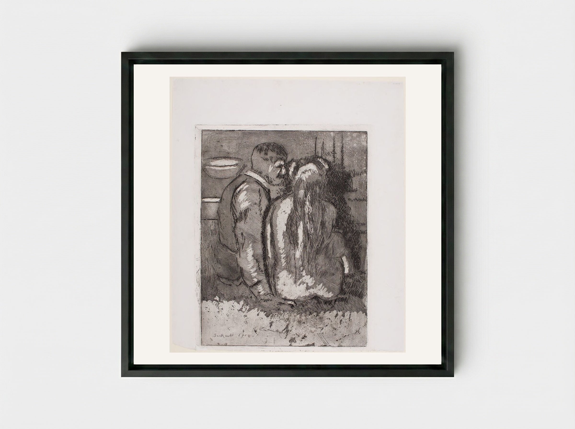 The Camden Town Murder (The Large Plate) - Walter Sickert - Framed Canvas Black