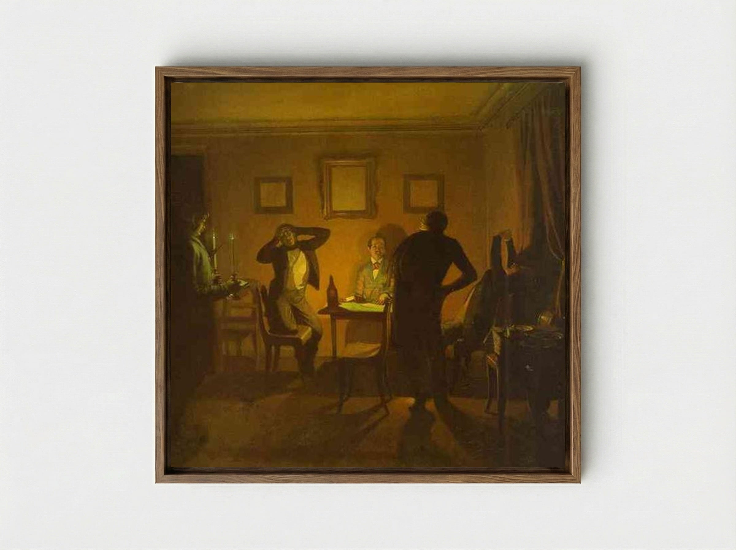 Gamblers - Pavel Fedotov - Framed Canvas Wood