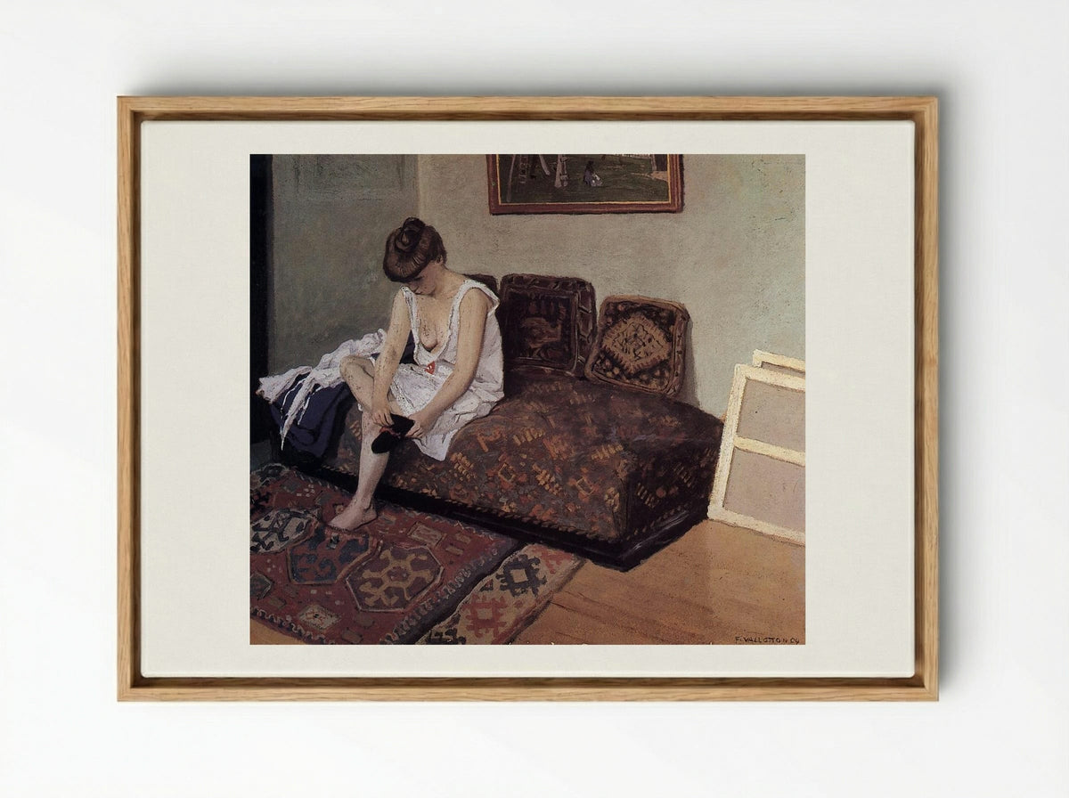 The Black Stocking - Félix Vallotton - Framed Canvas Wood