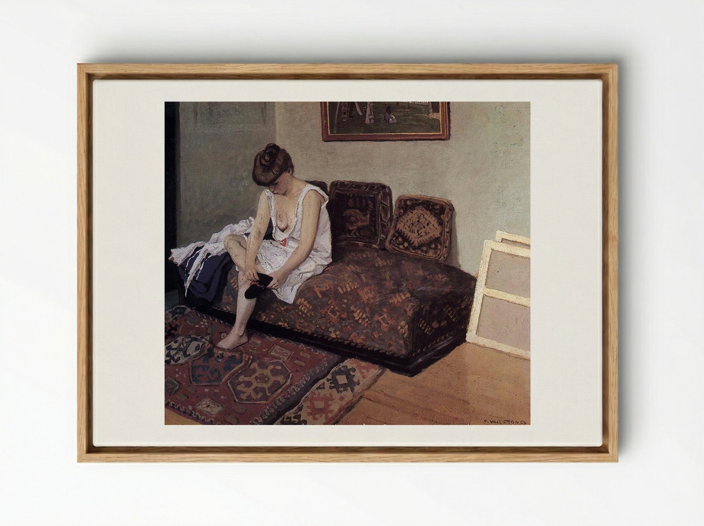 The Black Stocking - Félix Vallotton - Framed Canvas Wood
