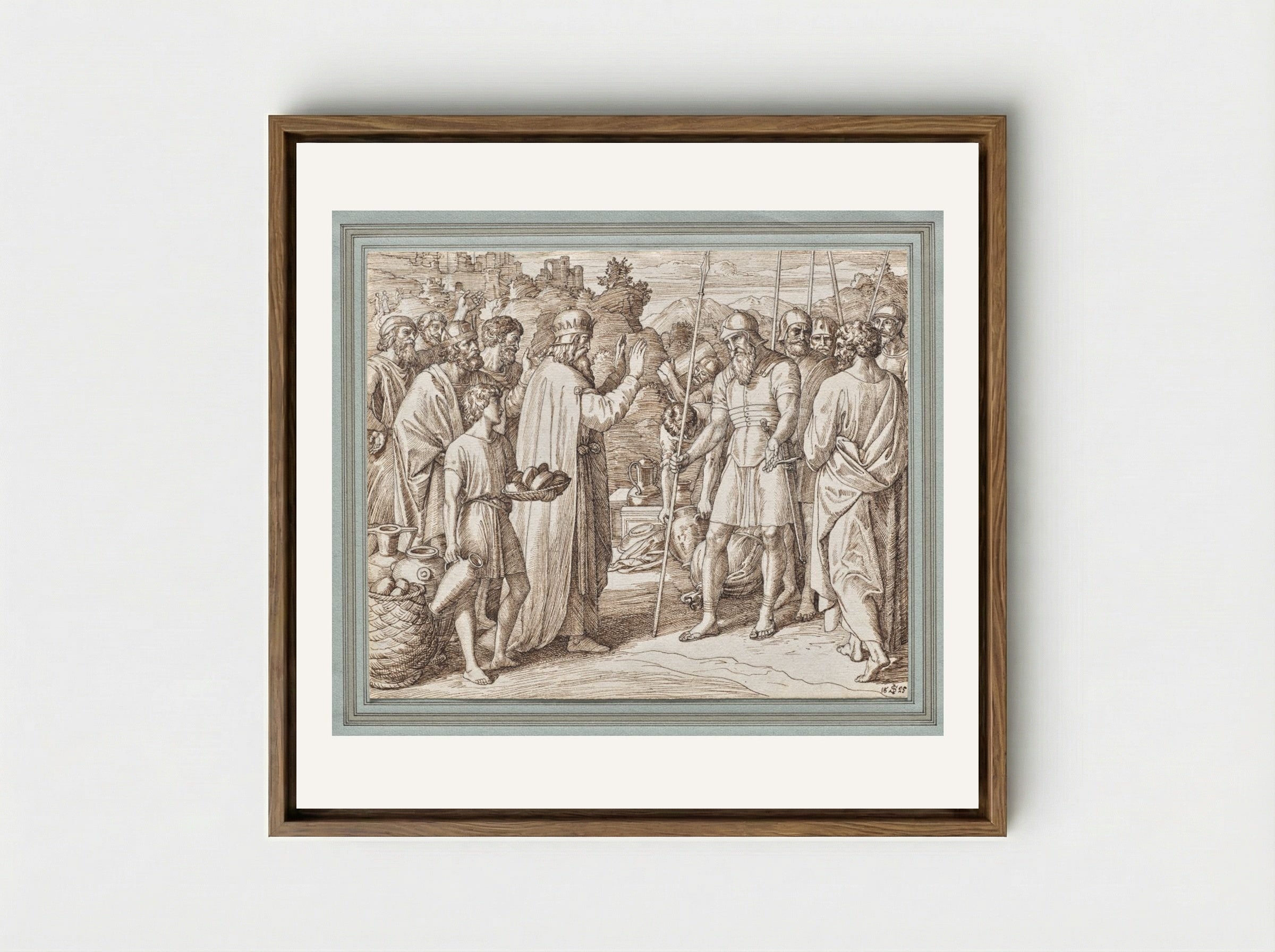 Melchizedek Blessing Abraham - Julius Schnorr von Carolsfeld - Framed Canvas Wood