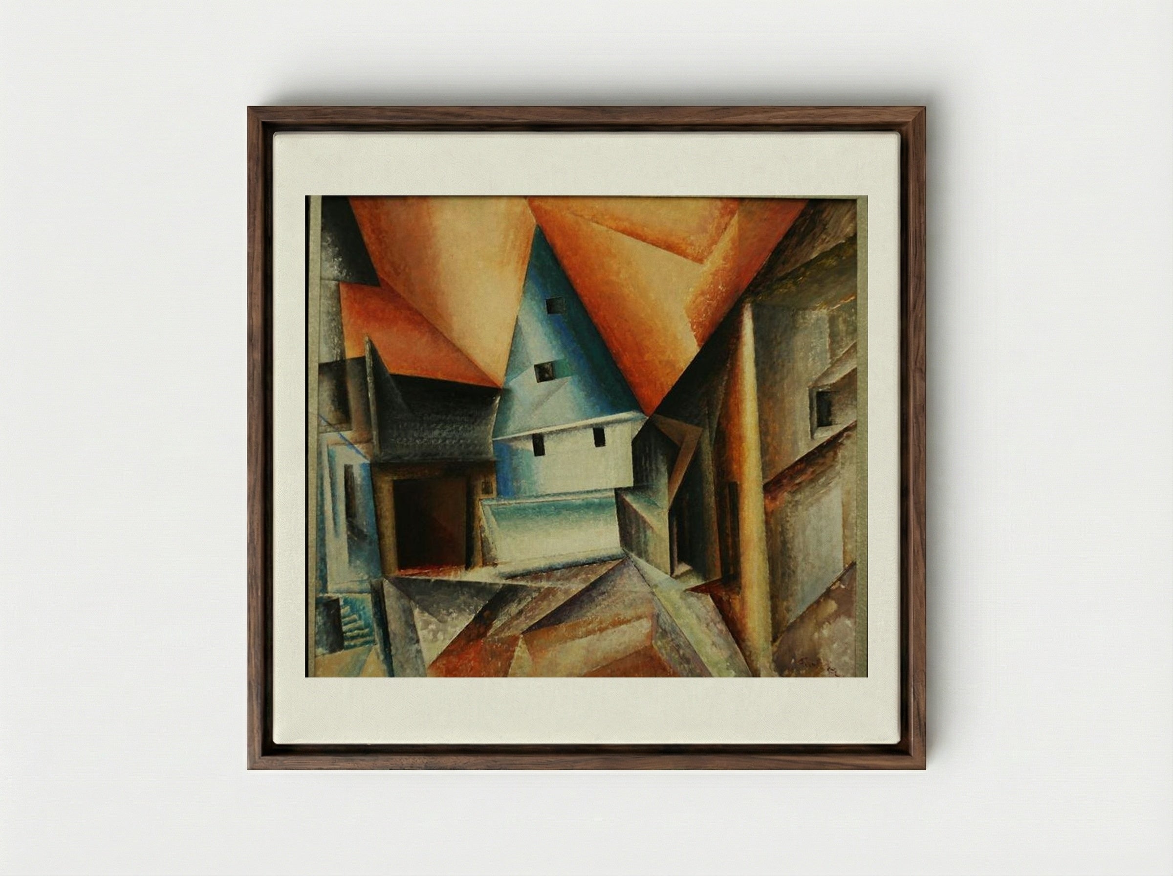 Oberweimar - Lyonel Feininger - Framed Canvas Dark Wood