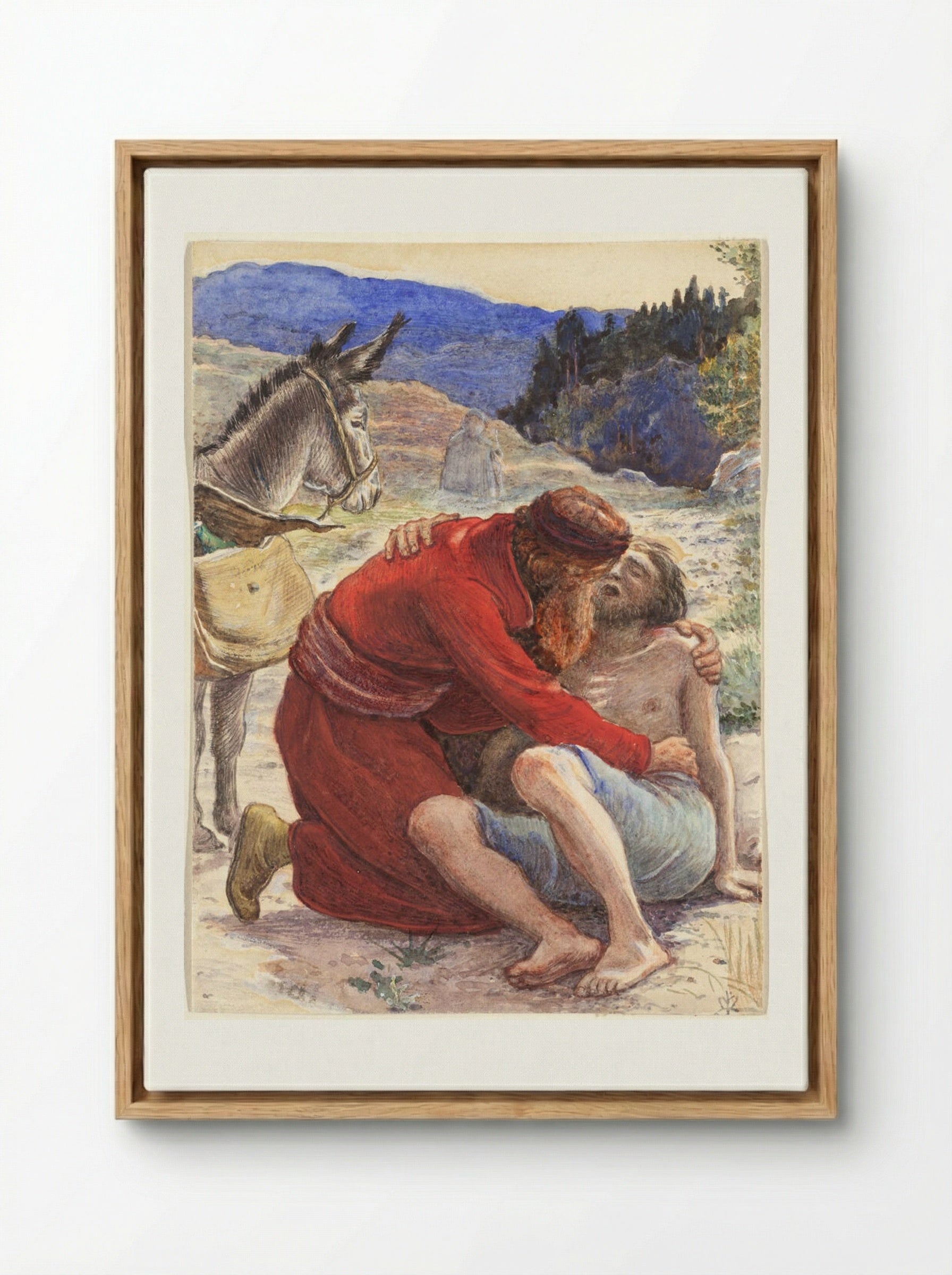 The Good Samaritan - John Everett Millais - Framed Canvas Wood