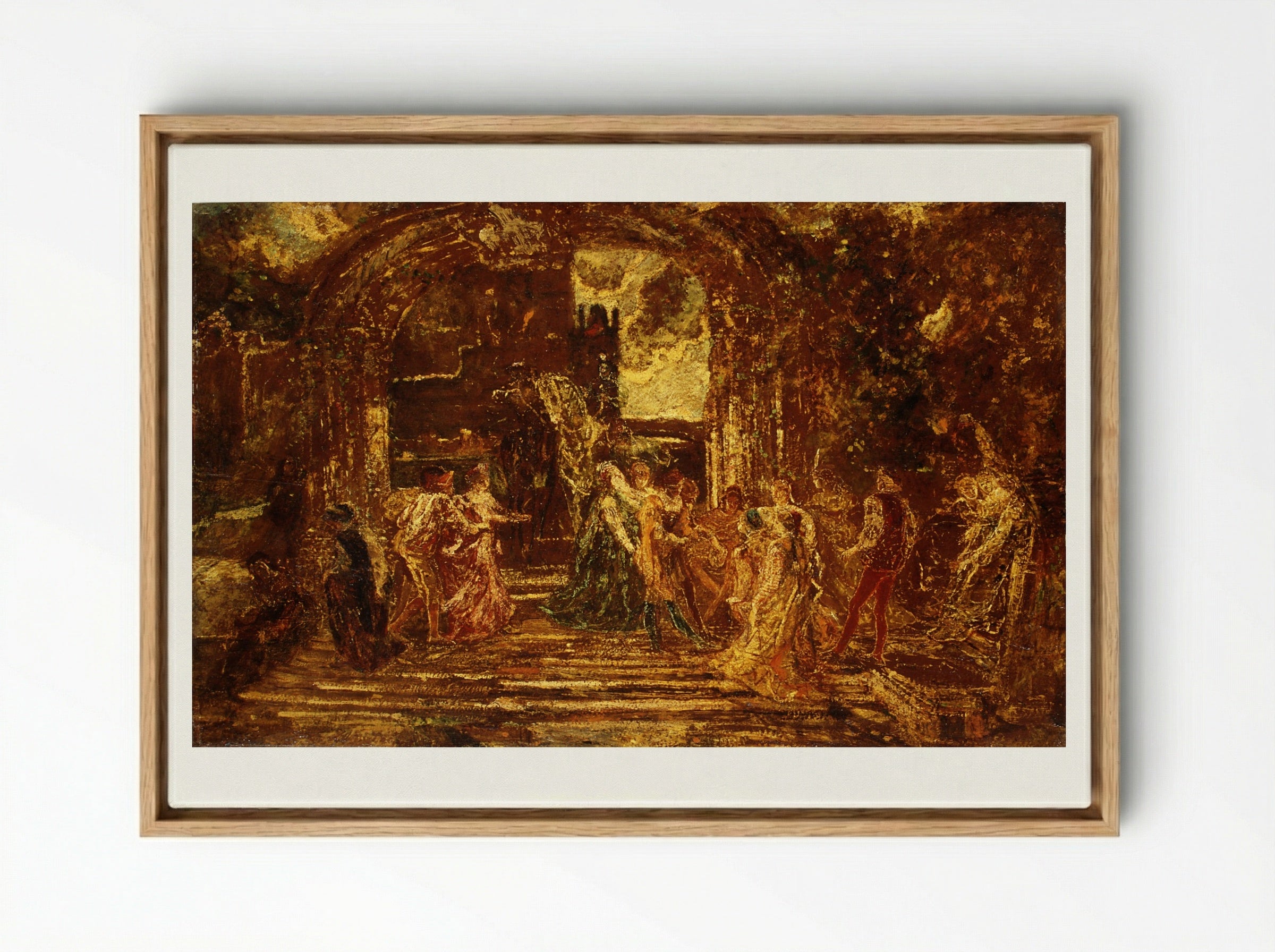 The Court of the Princess - Adolphe Monticelli - Framed Canvas Wood