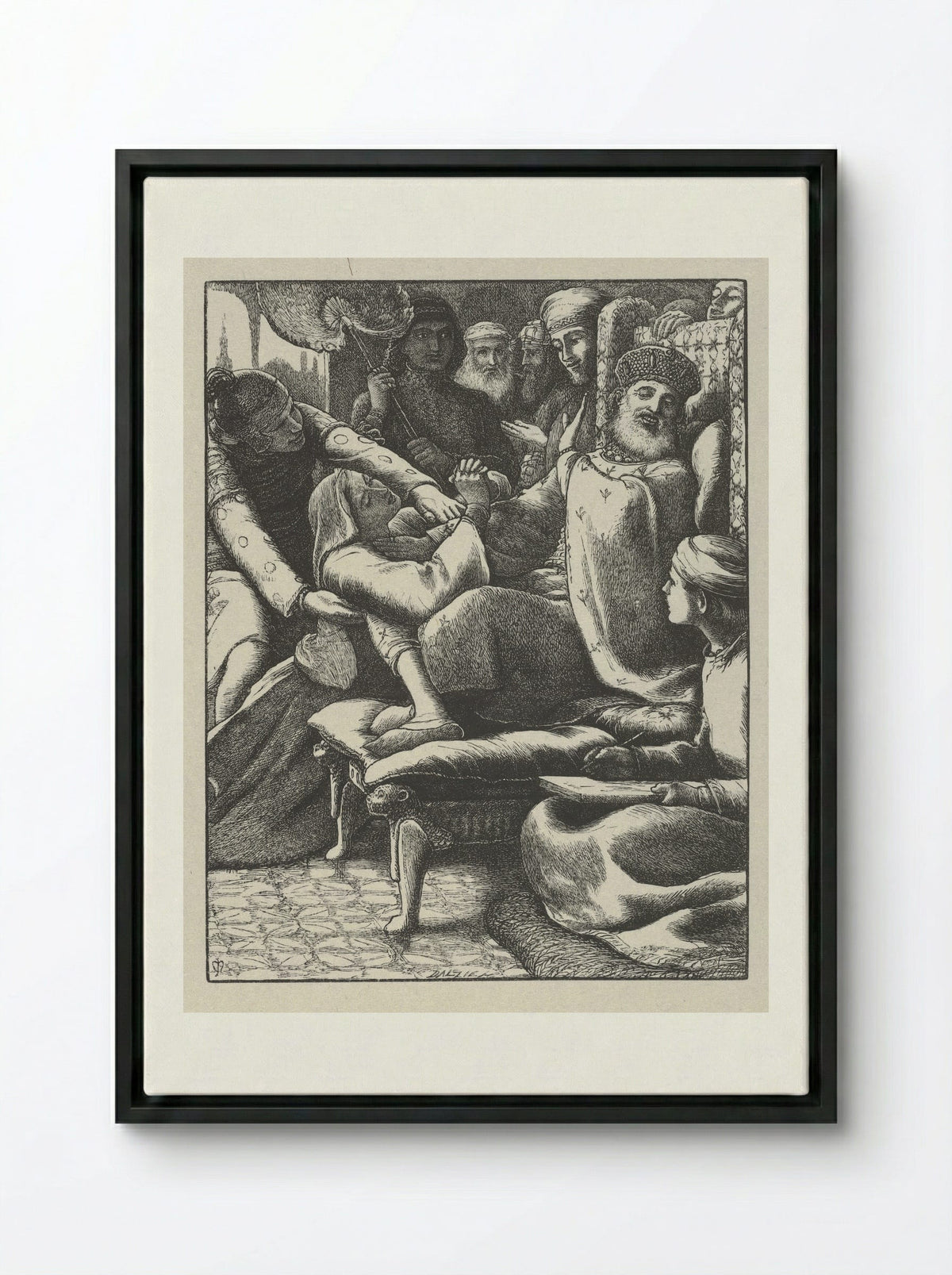 The Unjust Judge - John Everett Millais - Framed Canvas Black