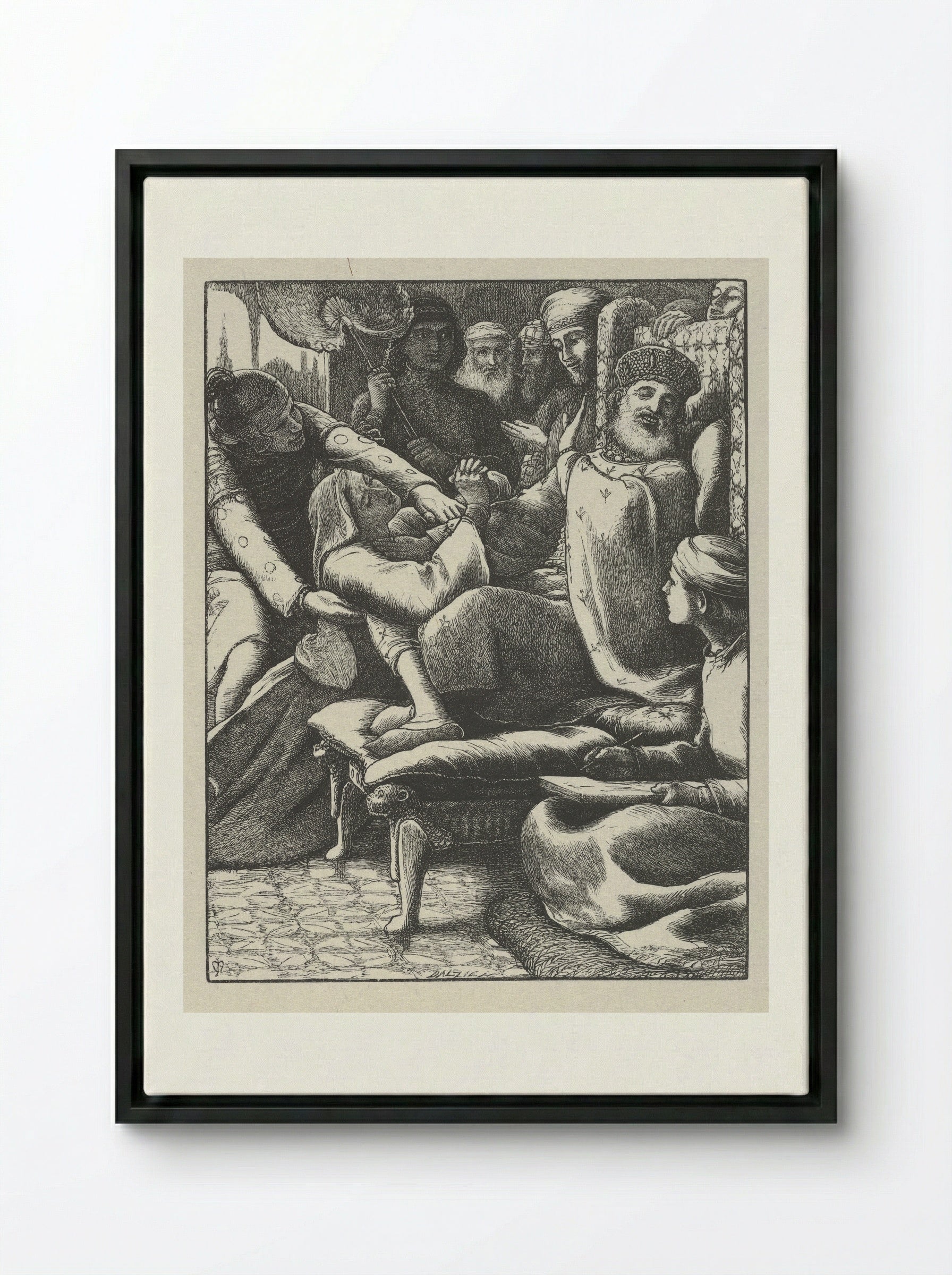 The Unjust Judge - John Everett Millais - Framed Canvas Black
