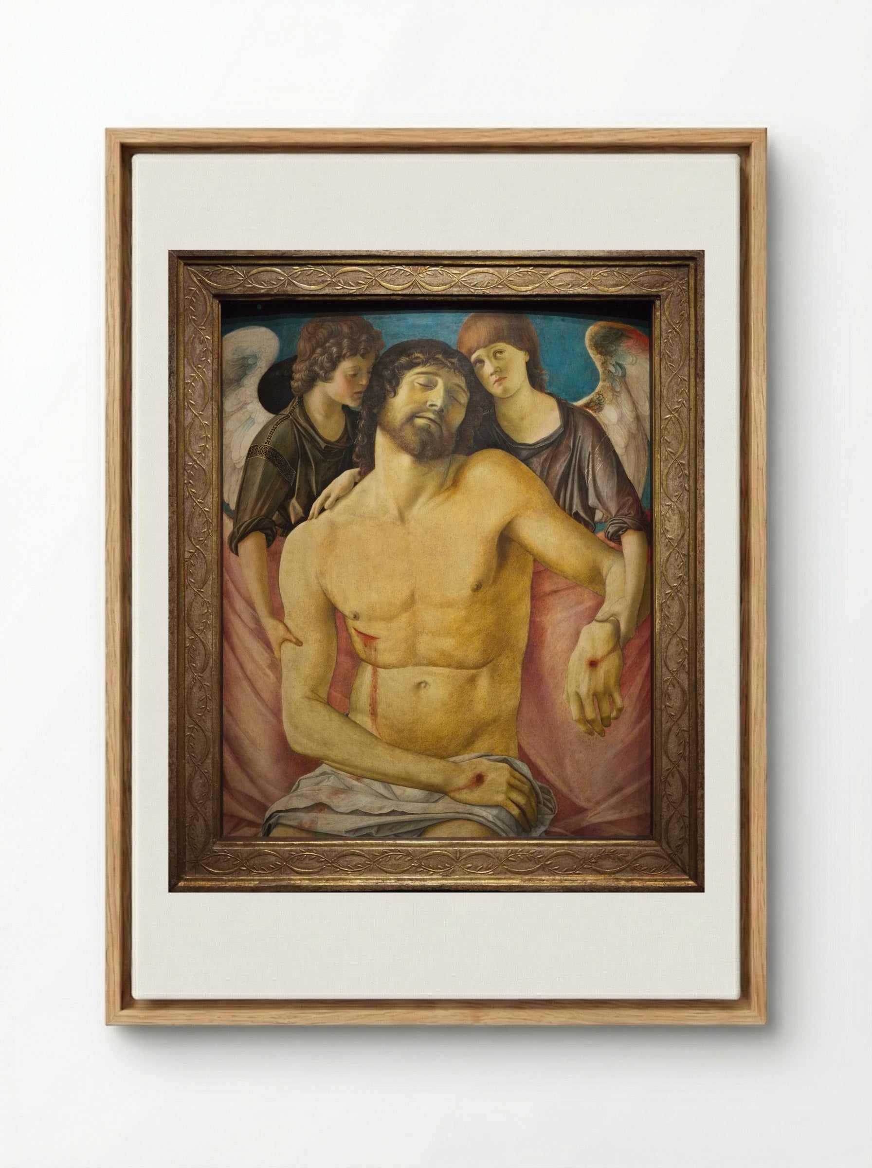 Dead Christ Supported by Angels - Giovanni Bellini - Framed Canvas Wood